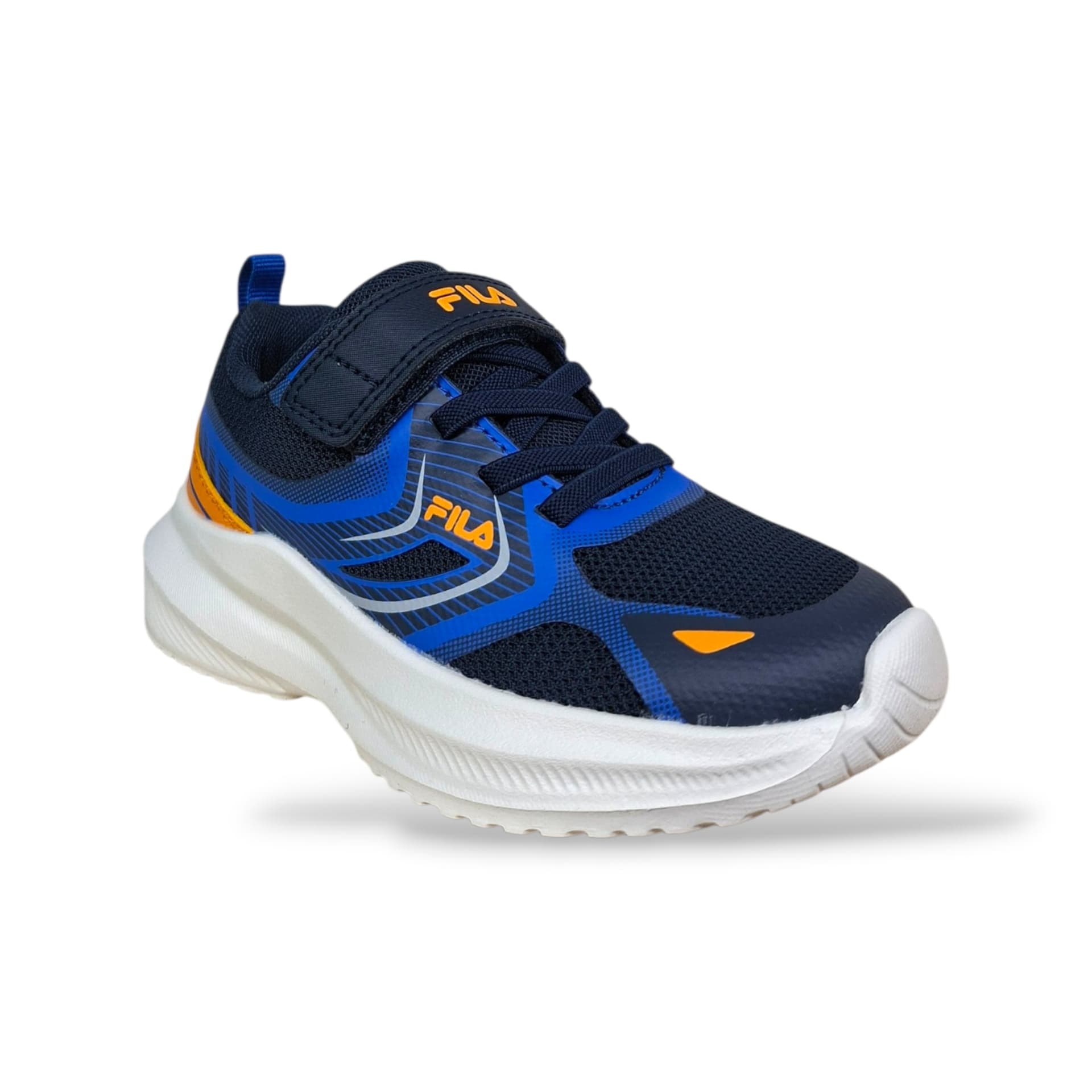 FILA Baselock Sneakers Bambini Ragazzi Blue Azzurro Arancione | Taglia 28-35 | Tessuto Velcro | Scarpetteria Gica - 2
