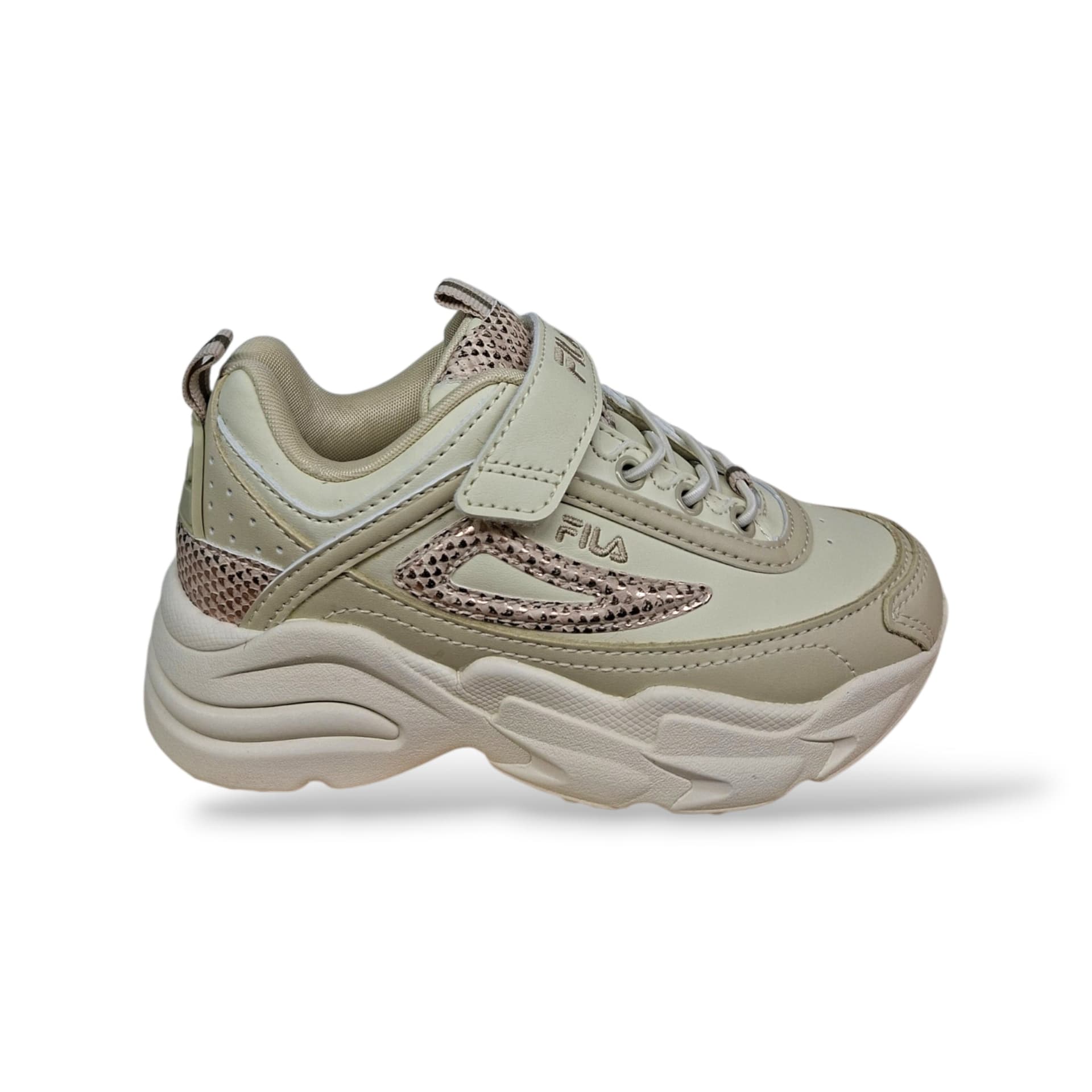 FILA Skye Sneakers Bambine Ragazze Beige Cipria | Taglia 28-35 | Pelle Velcro | Scarpetteria Gica - 6