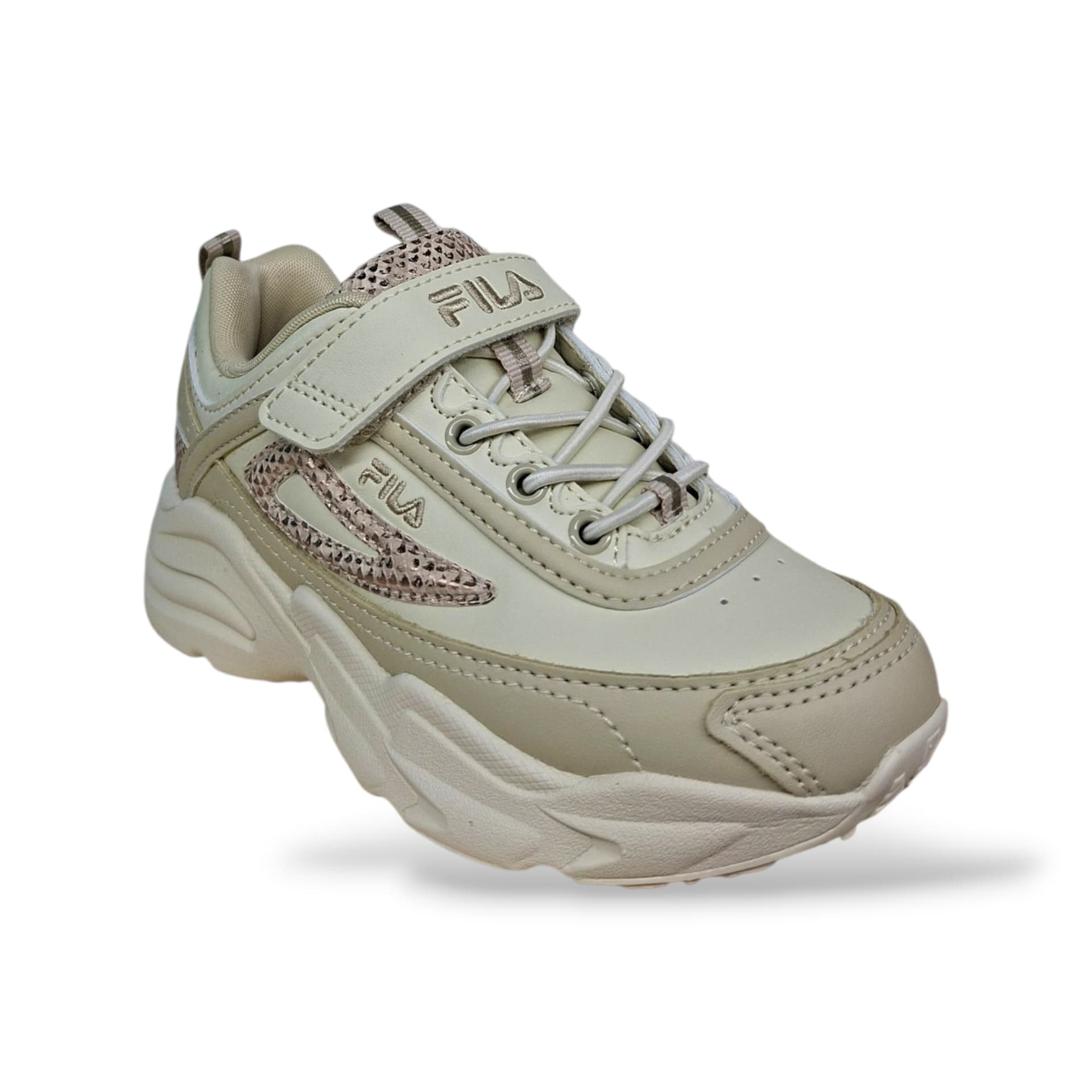 FILA Skye Sneakers Bambine Ragazze Beige Cipria | Taglia 28-35 | Pelle Velcro | Scarpetteria Gica - 2