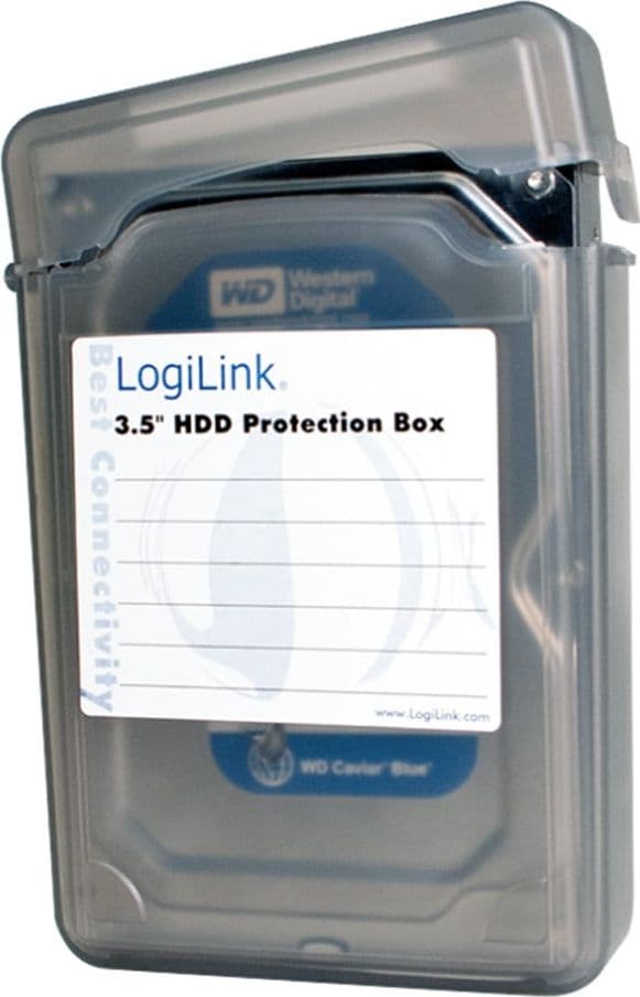 Scatola di Protezione per 1 HDD 3,5'' Nero Trasparente - 3