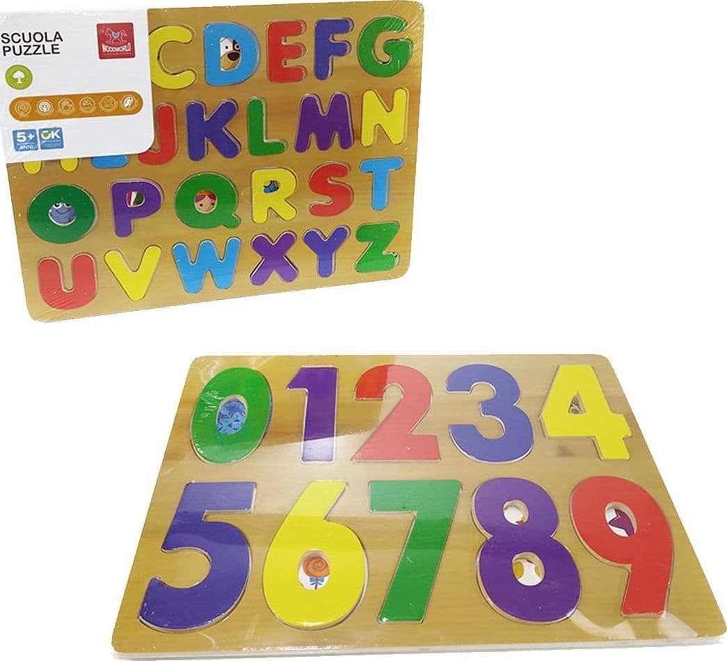 Puzzle Legno Numeri Lettere assortiti