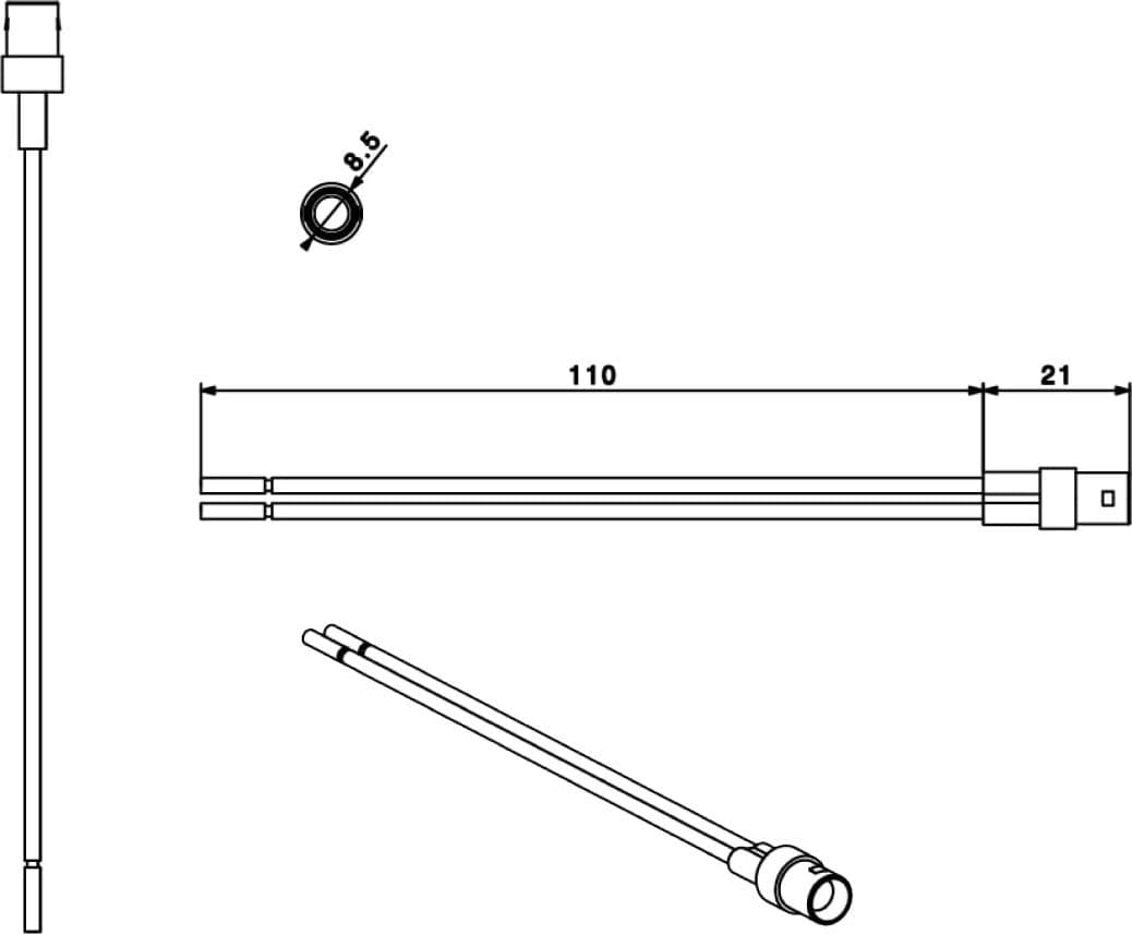 Lampada LED Bianco 230V per Interruttori con Terminali a Filo - 2
