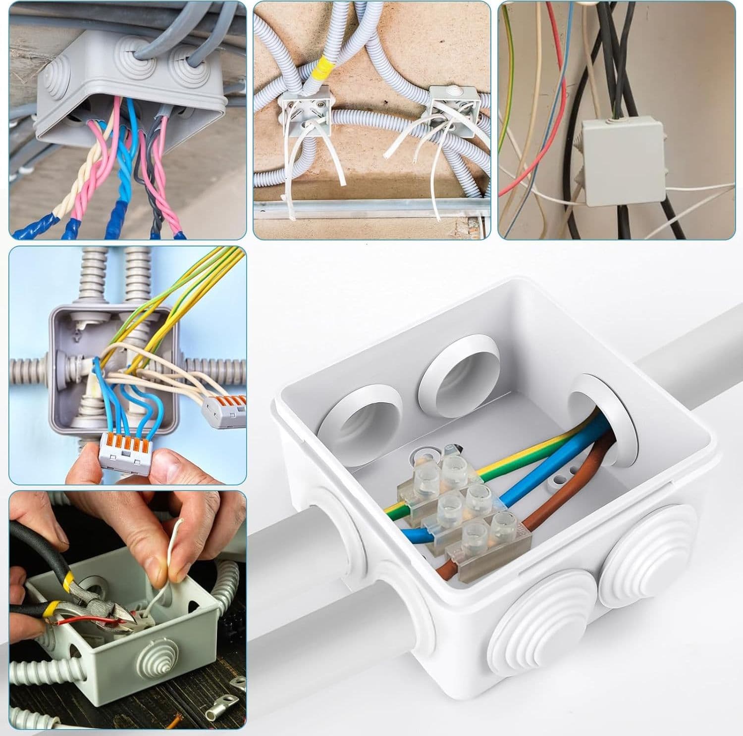 Scatola Quadrata IP65 di Derivazione da Pareti con Passacavi 100x100 - 3