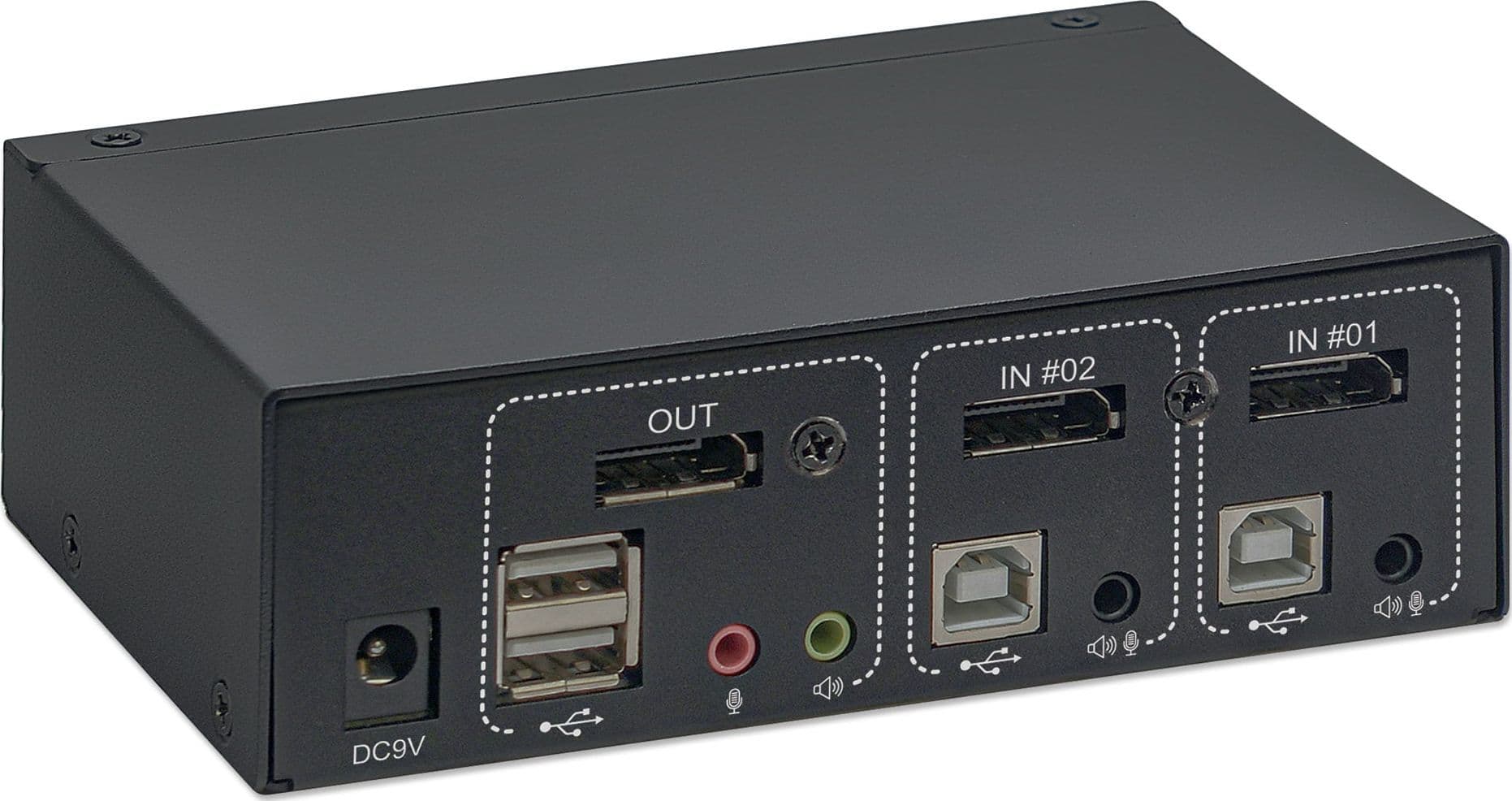 Switch KVM DisplayPort 1.2 a 2 porte 4K con Audio - 5