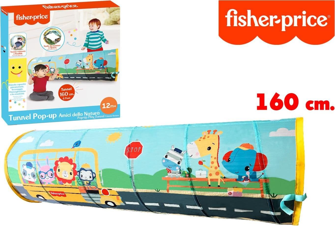 Fisher Price Tunnel PopUp Amici della Natura 160cm