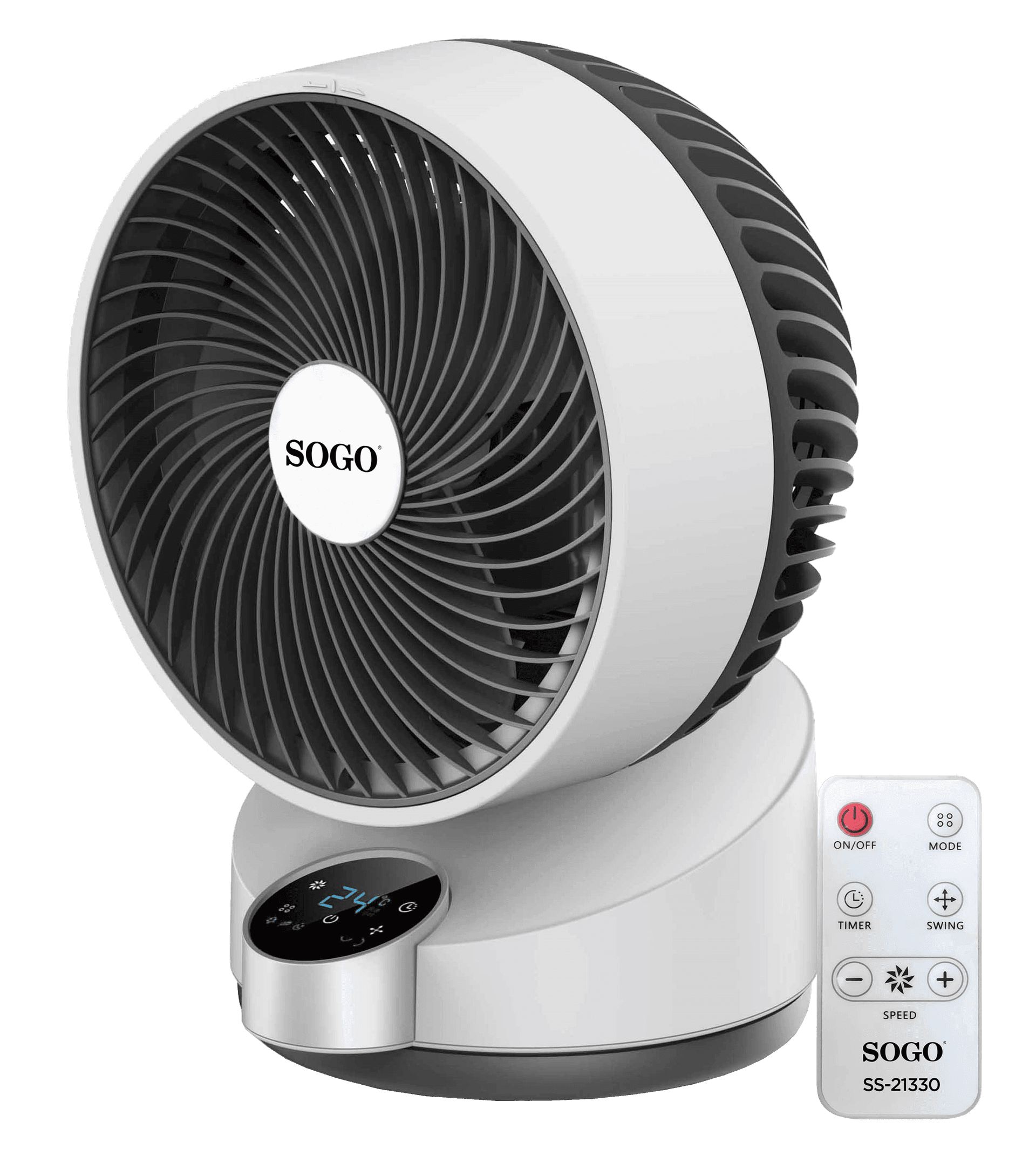 Ventilatore Circolatore d’Aria SOGO da Tavolo 25 cm 50W con Display Digitale e 3 Modalità - 3