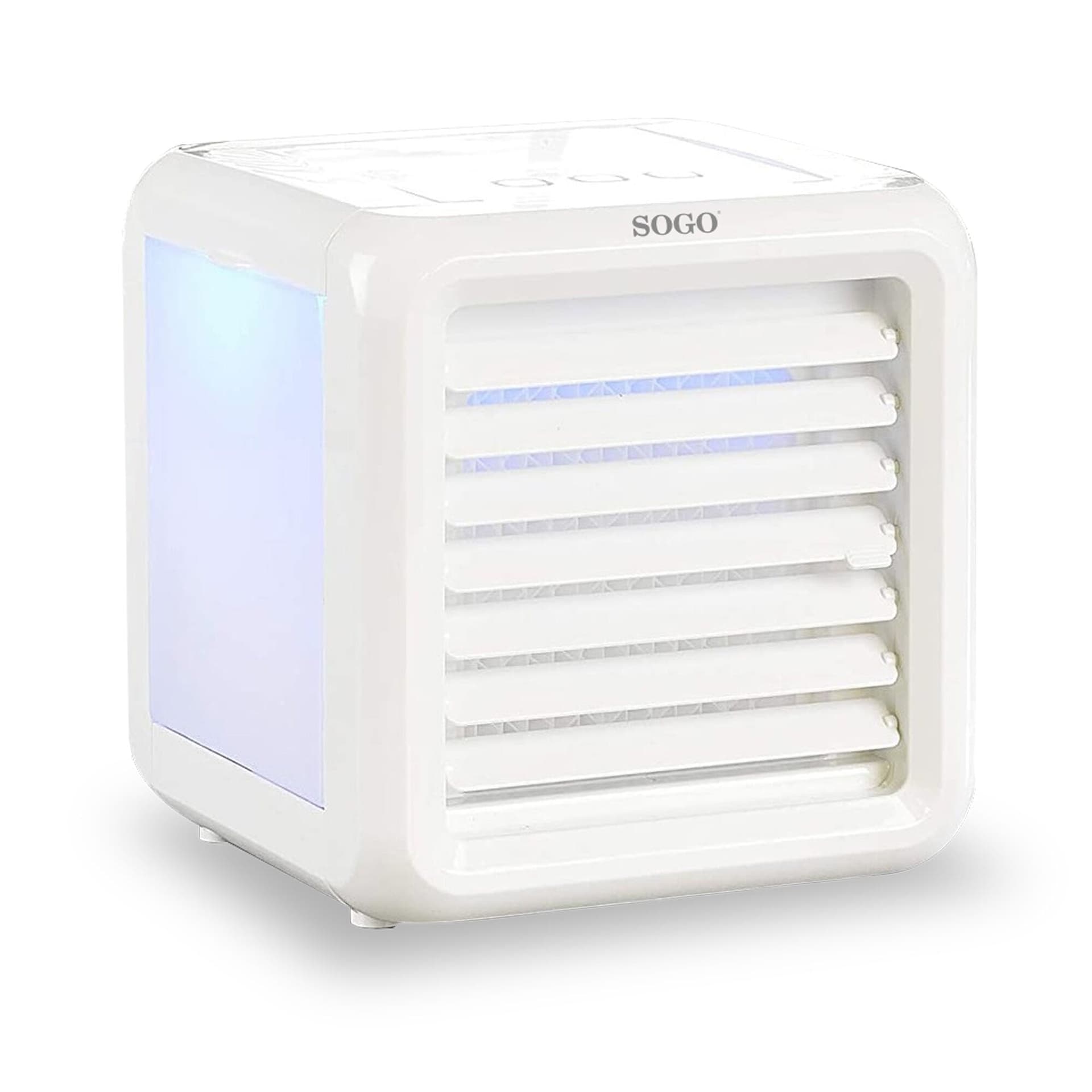 Mini Climatizzatore Portatile SOGO 2 in 1 USB con Raffrescamento ad Acqua, Luce LED e 3 Velocità