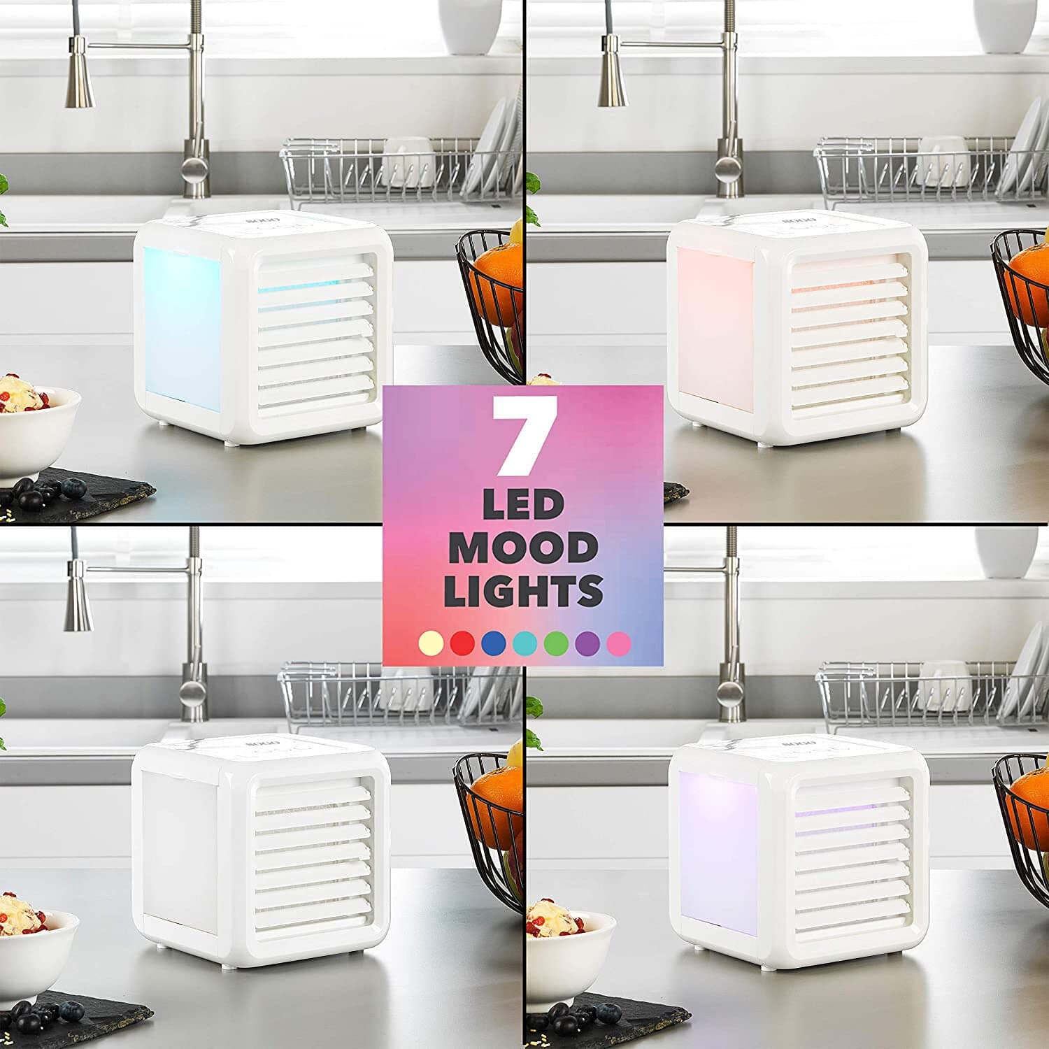 Mini Climatizzatore Portatile SOGO 2 in 1 USB con Raffrescamento ad Acqua, Luce LED e 3 Velocità - 5