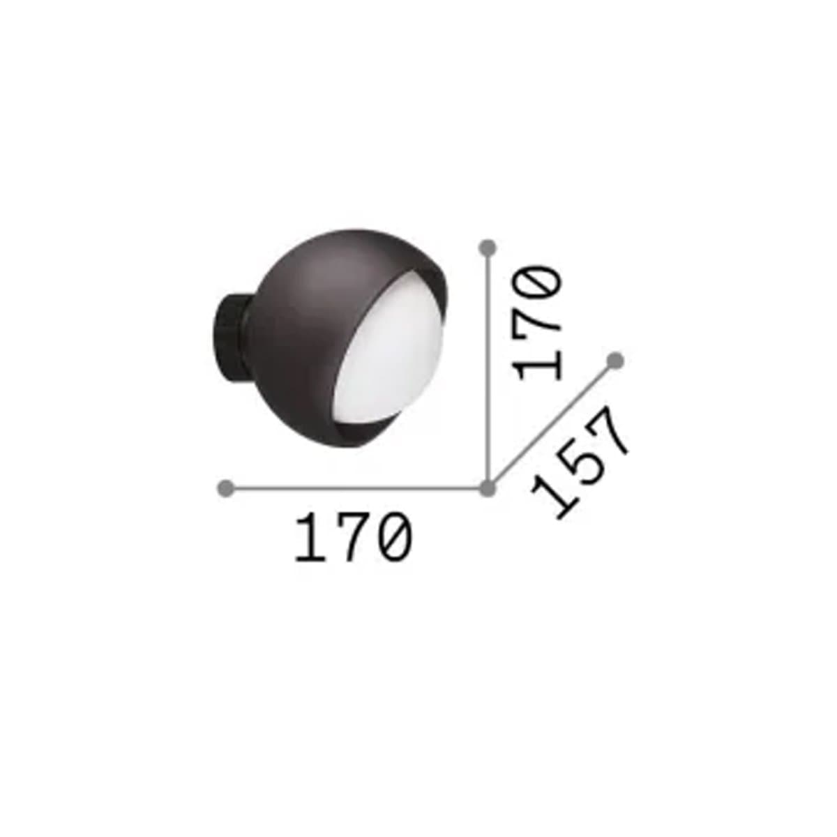 Applique vetro soffiato grigio Ideal Lux BLOOM 366562 E27 LED - 3