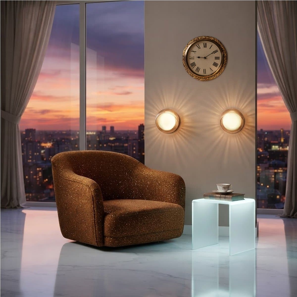 Applique vetro soffiato ambra Ideal Lux BLOOM 366555 E27 LED - 3