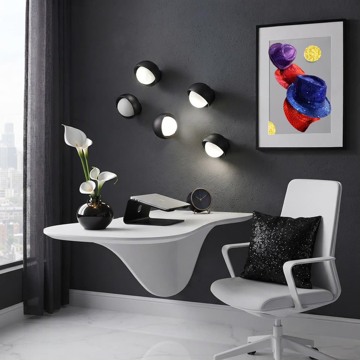 Applique vetro soffiato grigio Ideal Lux BLOOM 366548 G9 LED - 2