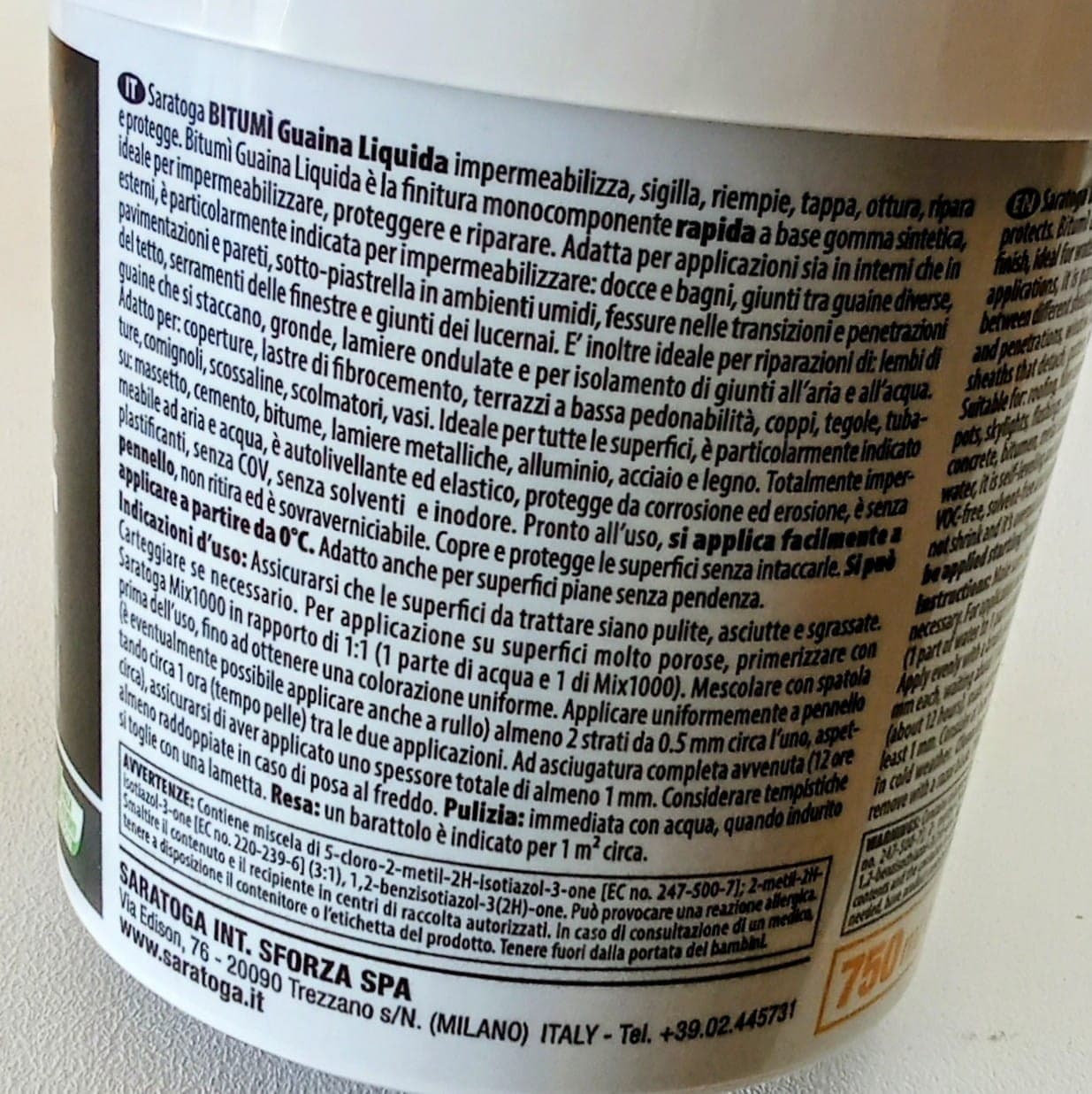 Saratoga Bitumi' 750ml guaina liquida nera impermeabilizzante sigillante a base gomma - 3