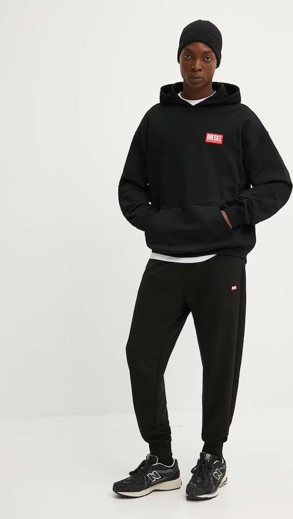 DIESEL  Felpa Nero con Cappuccio e Logo - 2
