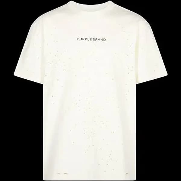 PURPLE BRAND Purple Brand T-shirt con effetto vissuto – OFF WHITE