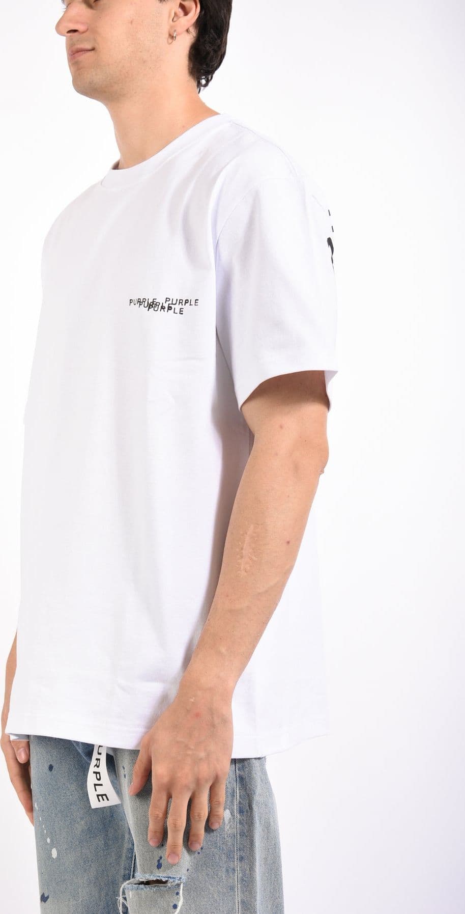 PURPLE BRAND  Maglieria T-shirt Bianca con Stampa Logo - 2