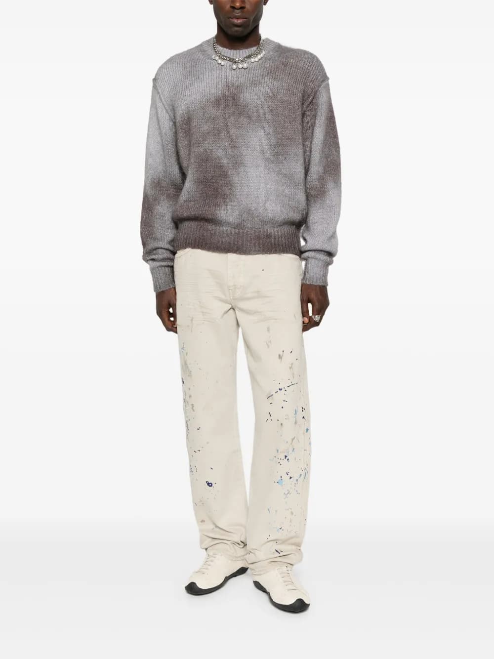 PURPLE BRAND  Jeans macchiati di vernice – Kaki Pastello