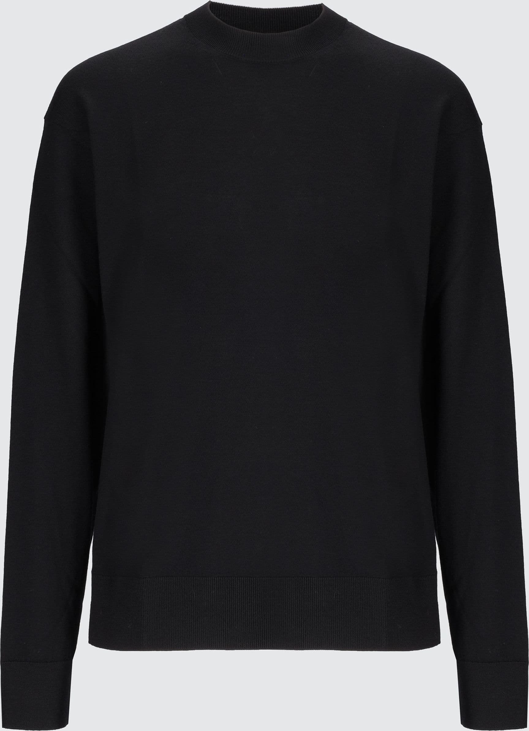 LANEUS  MAGLIA GIROCOLLO IN LANA E CASHMERE – Nero