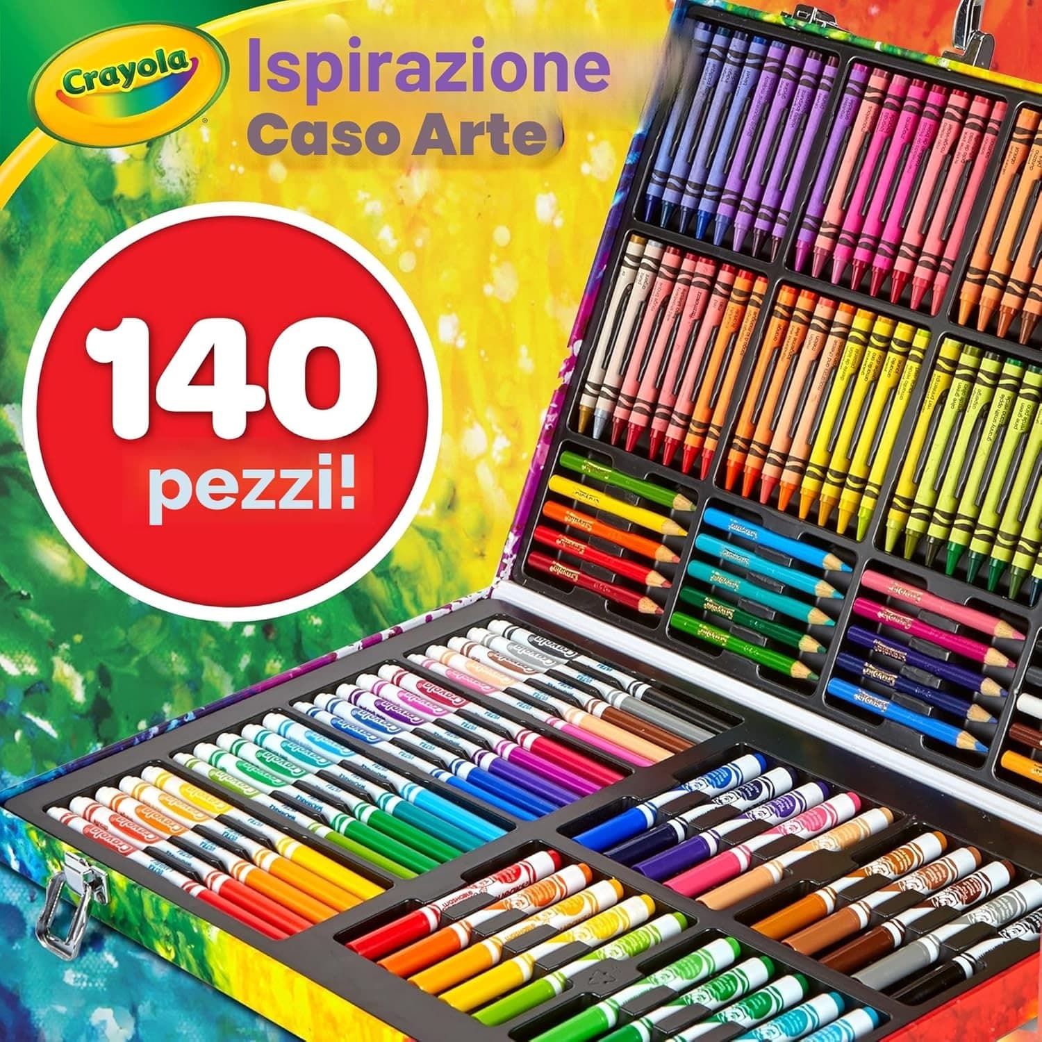 Crayola - Valigetta Colori Arcobaleno 140 pz - 3