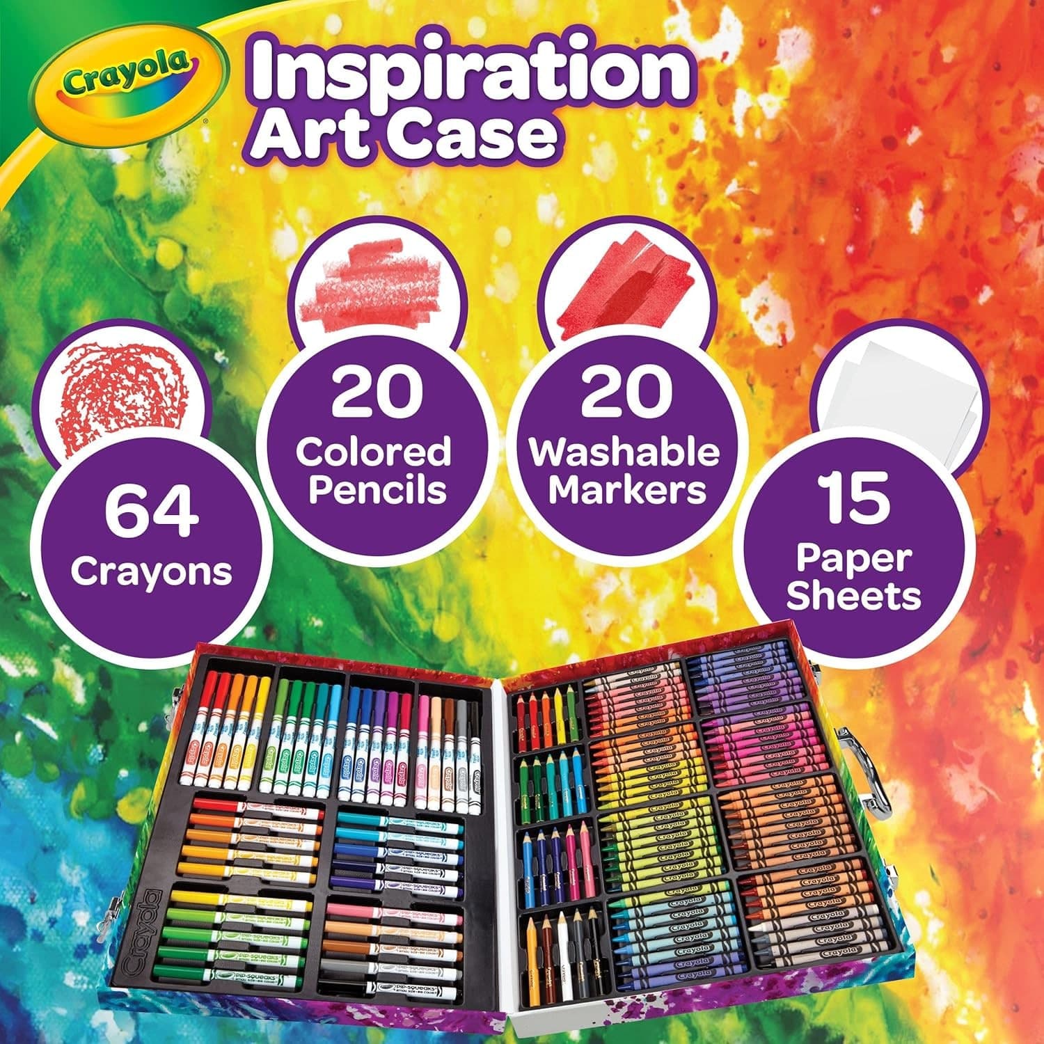 Crayola - Valigetta Colori Arcobaleno 140 pz - 4