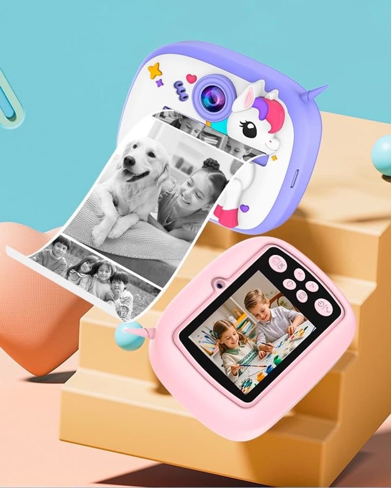 FOTOCAMERA PER BAMBINI CON STAMPA ISTANTANEA TERMICA PER FOTO VIDEO BATTERIA RICARICABILE - 2