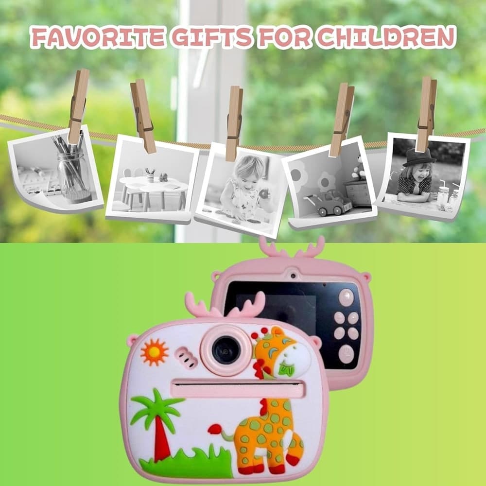 FOTOCAMERA PER BAMBINI CON STAMPA ISTANTANEA TERMICA PER FOTO VIDEO BATTERIA RICARICABILE - 5