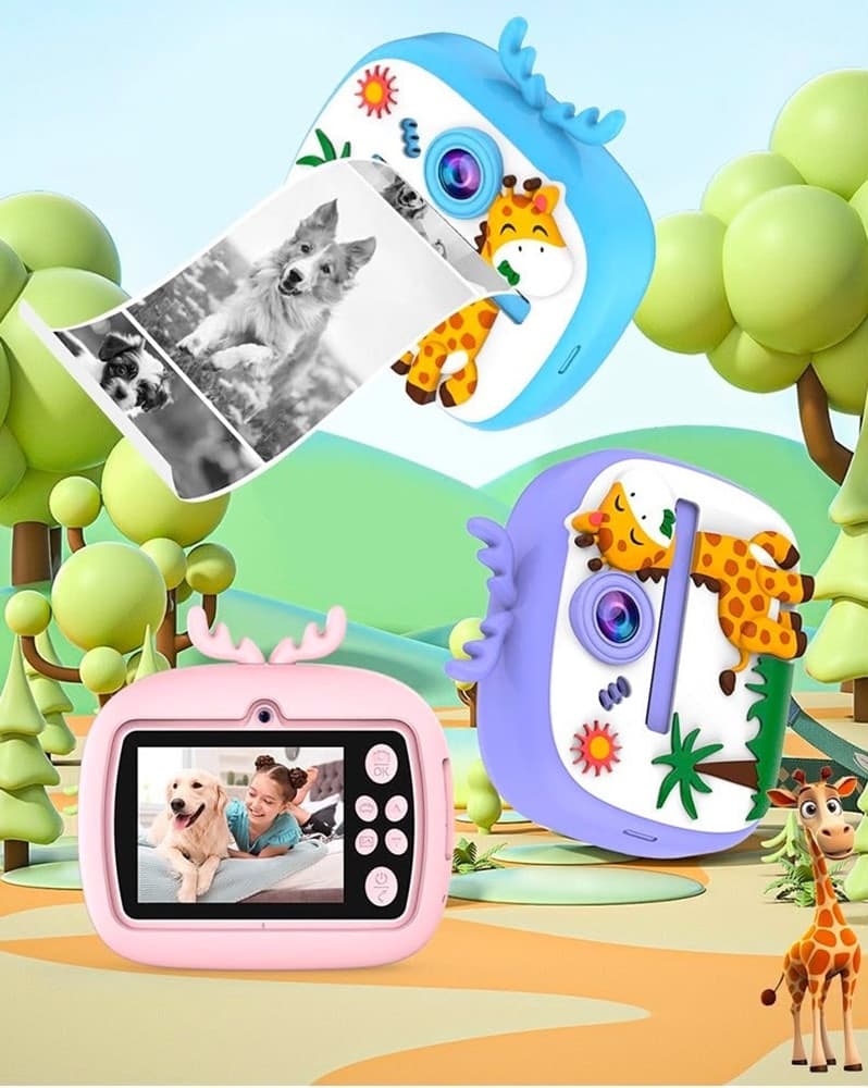 FOTOCAMERA PER BAMBINI CON STAMPA ISTANTANEA TERMICA PER FOTO VIDEO BATTERIA RICARICABILE - 9