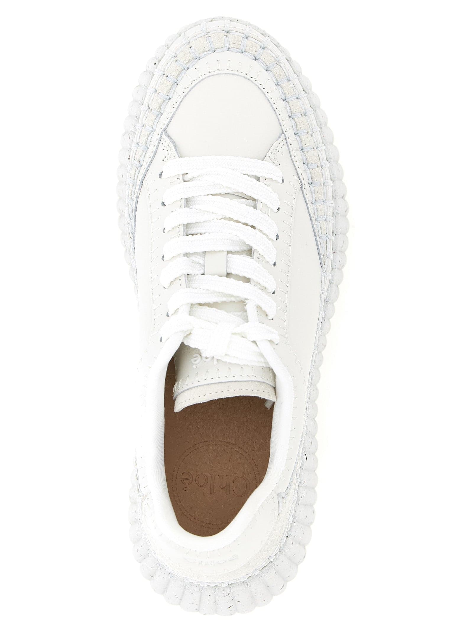 Chloé White Polyester Wedge Sandals - 4
