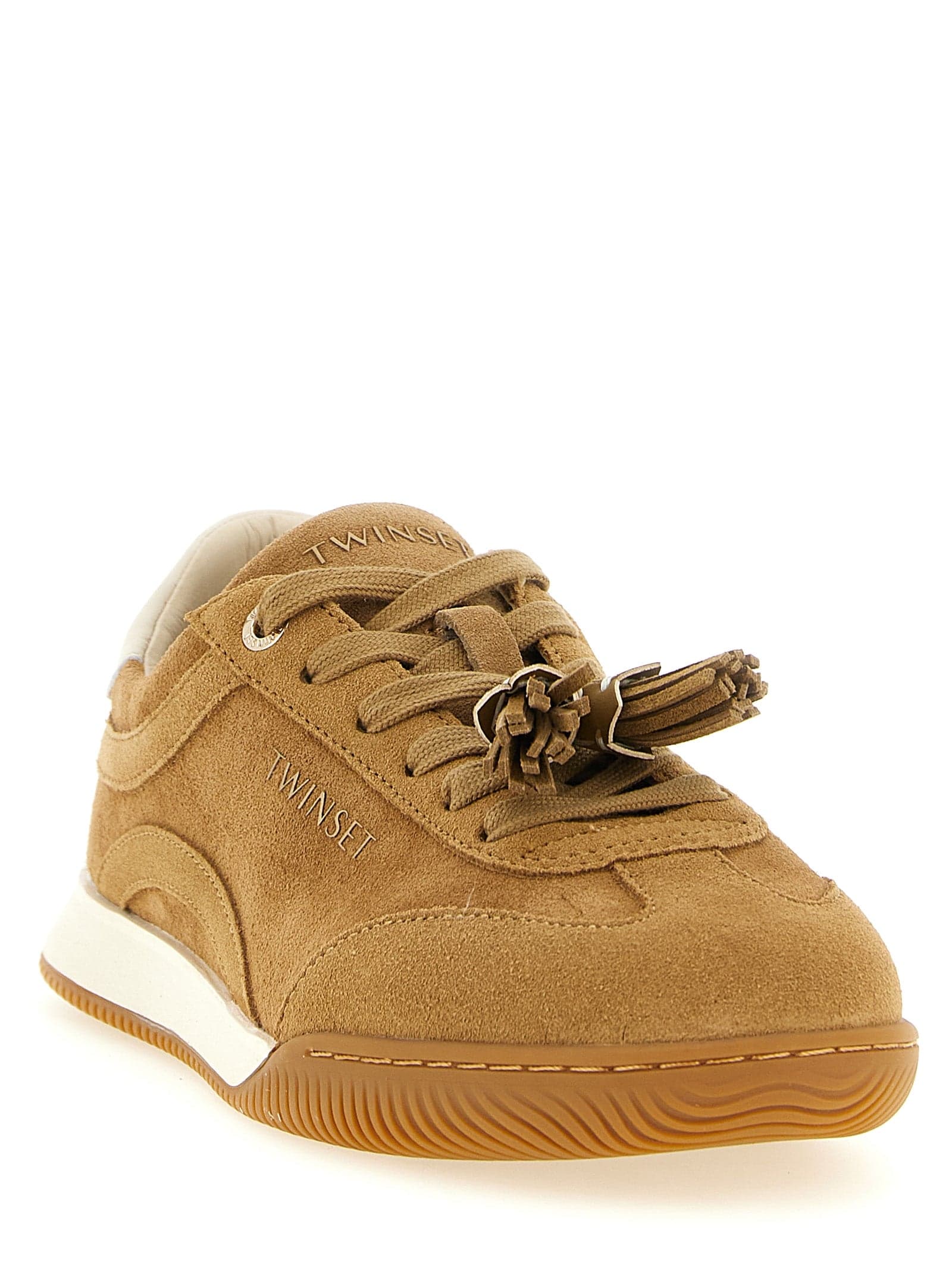 Twinset Beige Leather Low Top Sneakers - 2