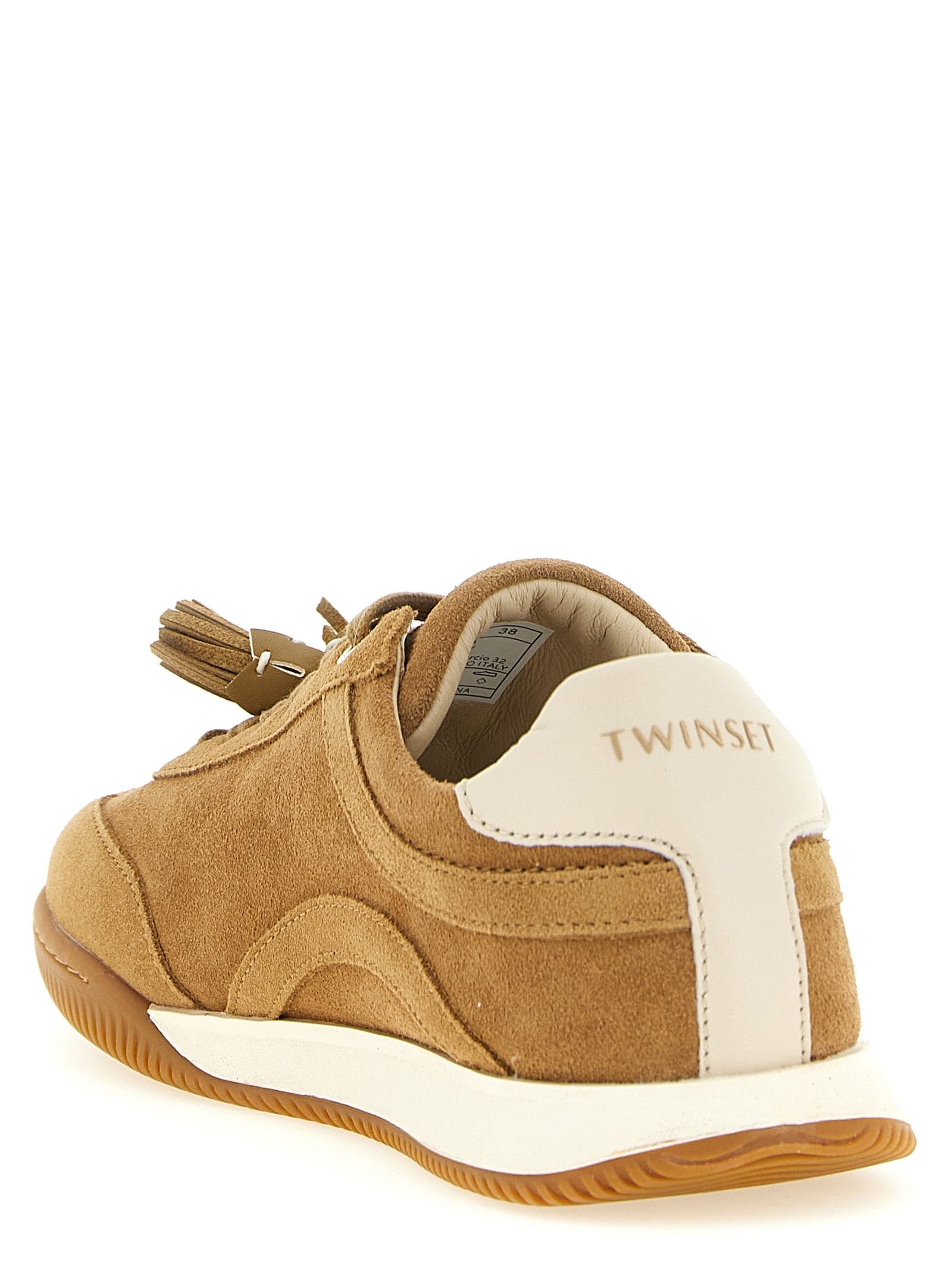 Twinset Beige Leather Low Top Sneakers - 3