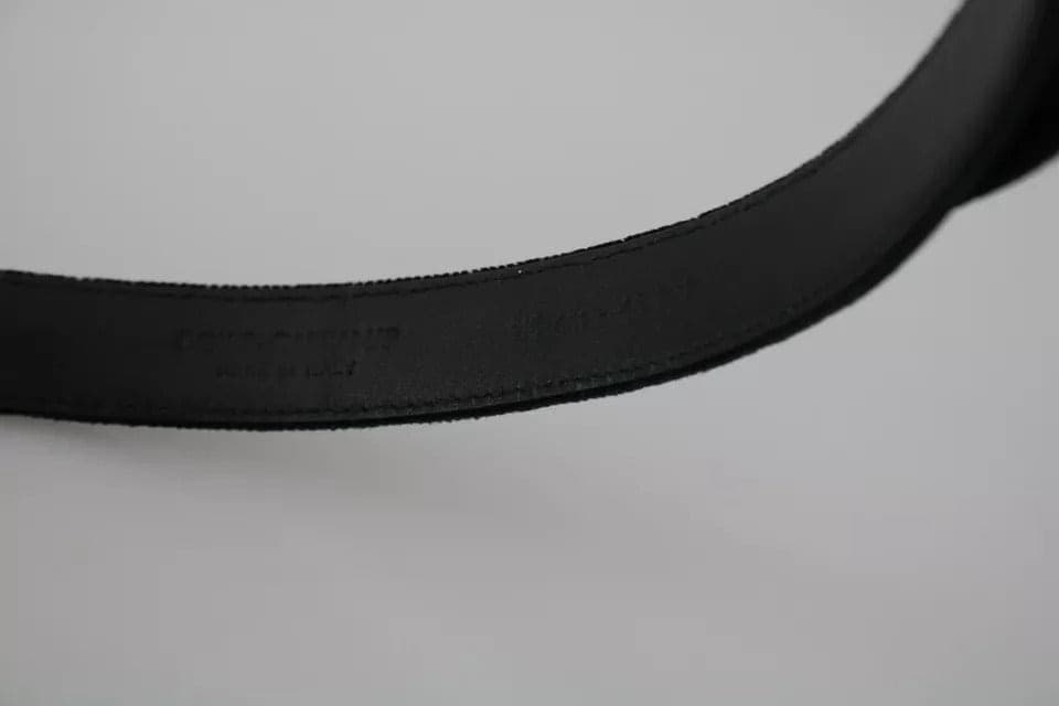 Dolce & Gabbana Black Velvet Leather Silver Buckle Belt - 4