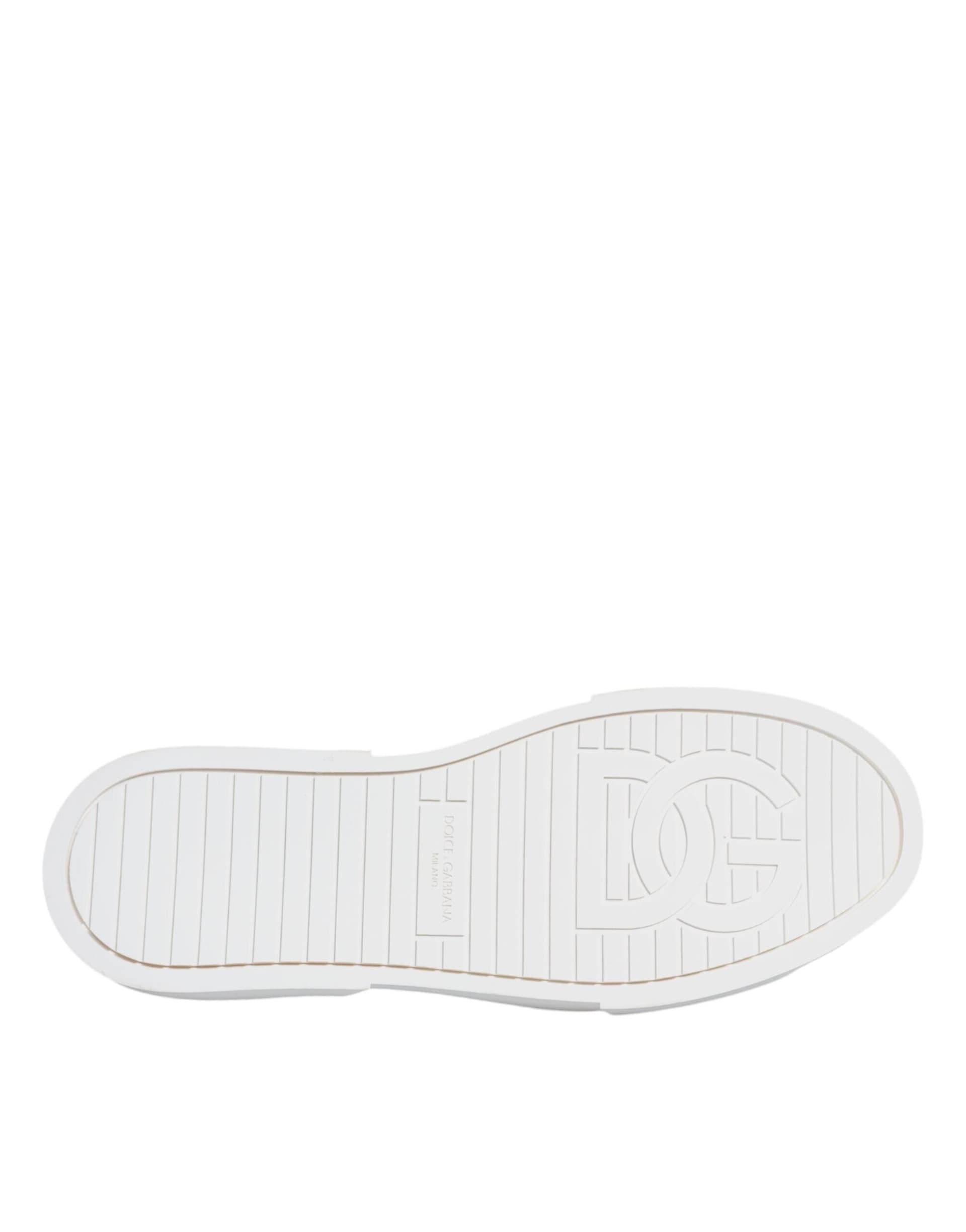 Dolce & Gabbana Pink White Canvas Logo Low Top Sneakers Shoes - 8