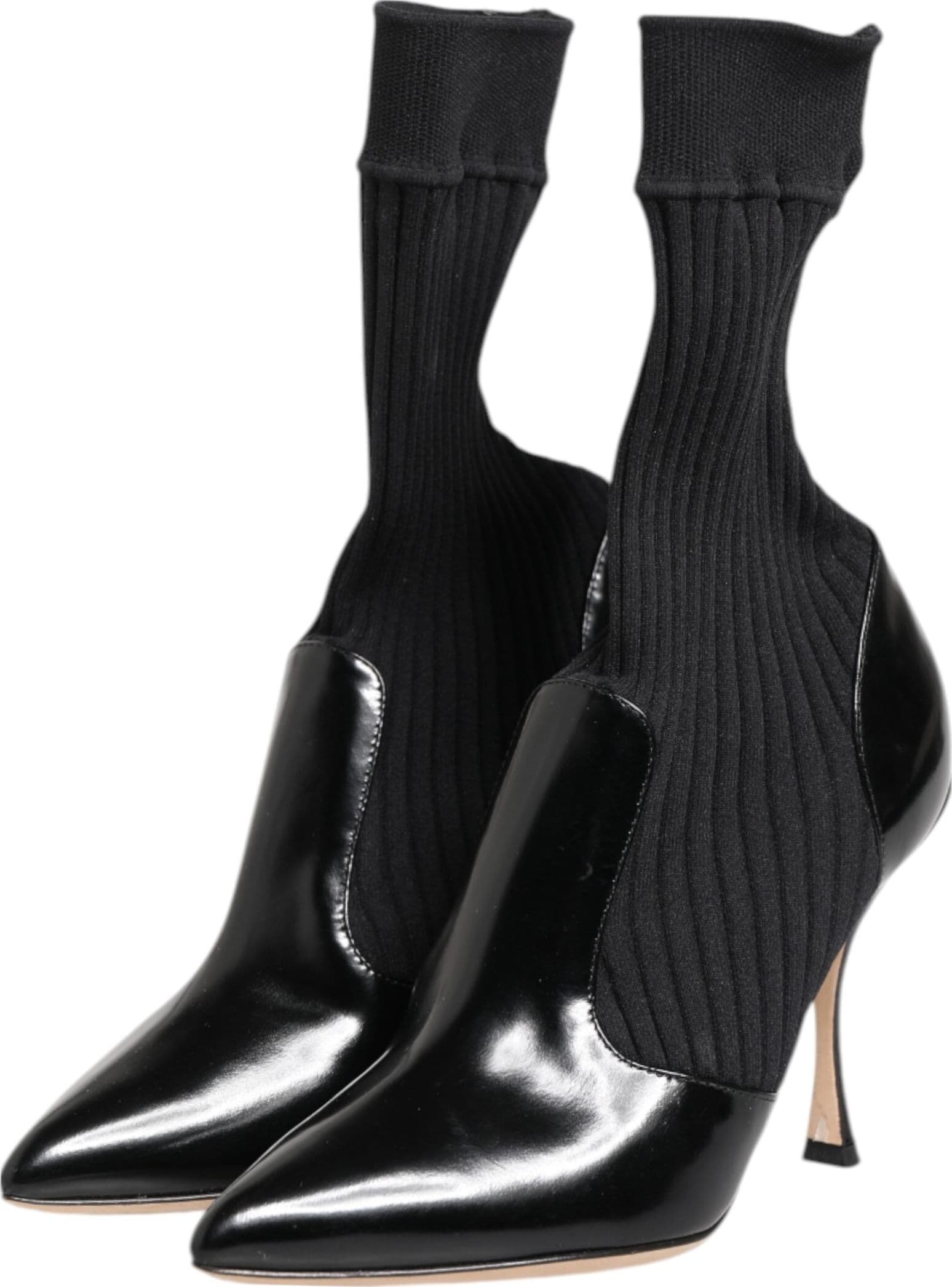 Dolce & Gabbana Black Stretch Stilettos Booties Socks Shoes - 2