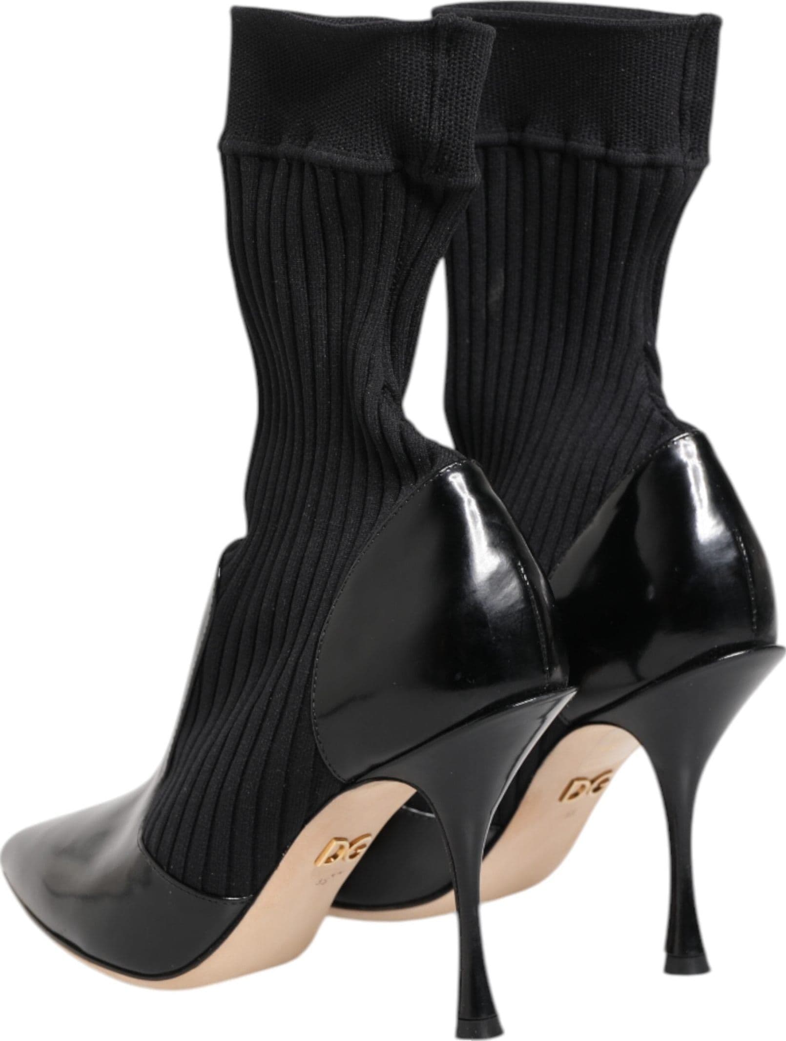 Dolce & Gabbana Black Stretch Stilettos Booties Socks Shoes - 4