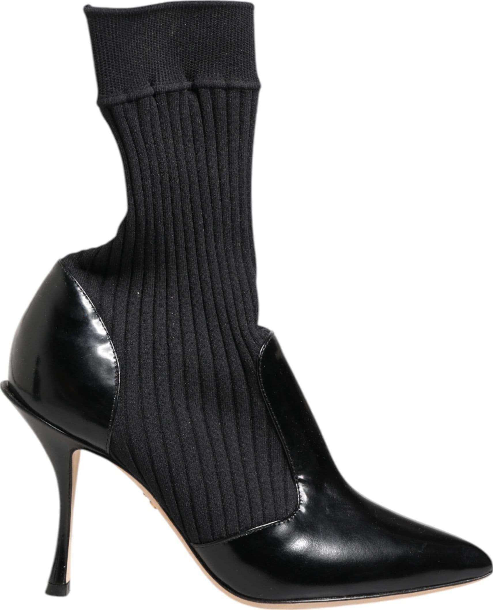 Dolce & Gabbana Black Stretch Stilettos Booties Socks Shoes - 6