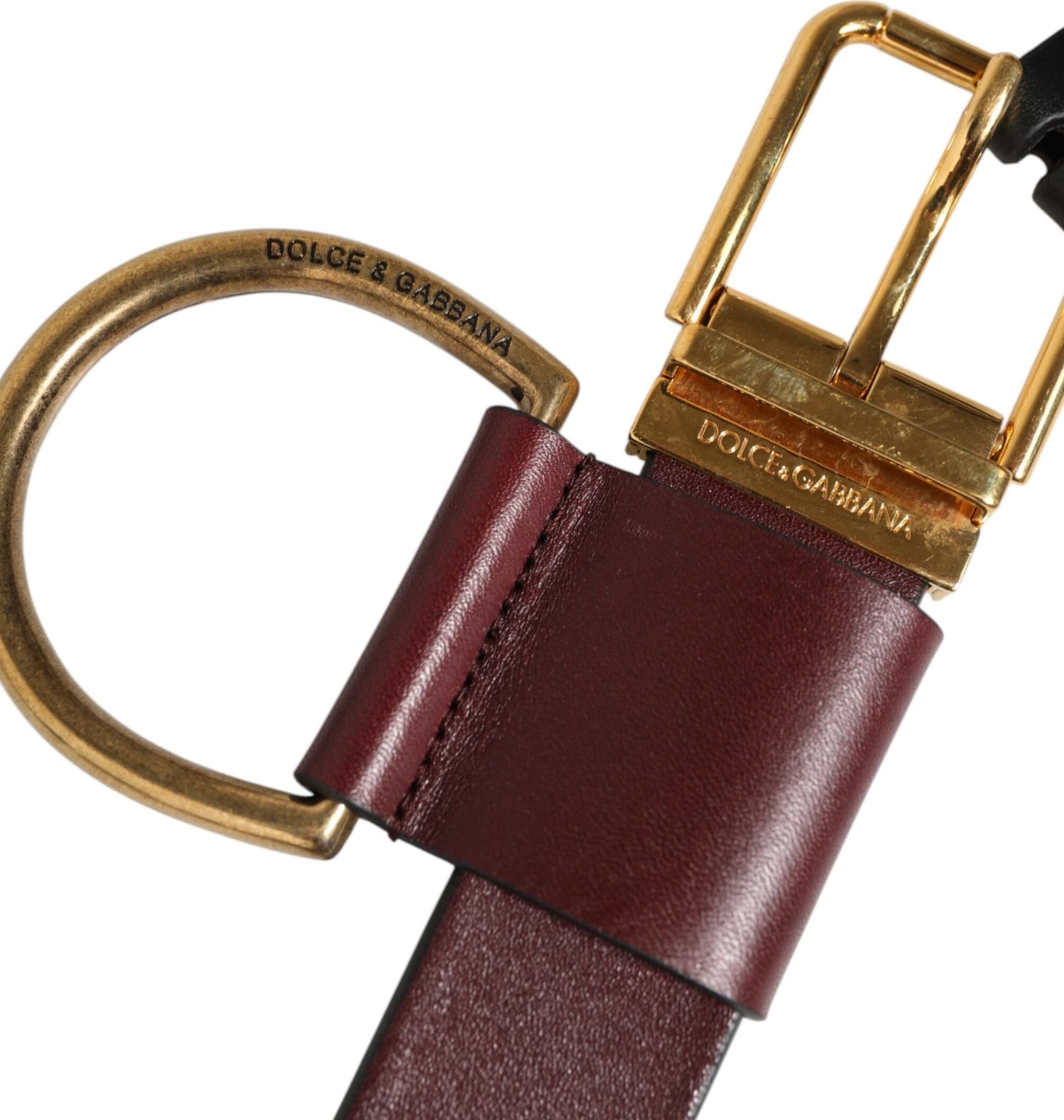 Dolce & Gabbana Brown Key Ring Clip Attachments Buckle Belt - 2