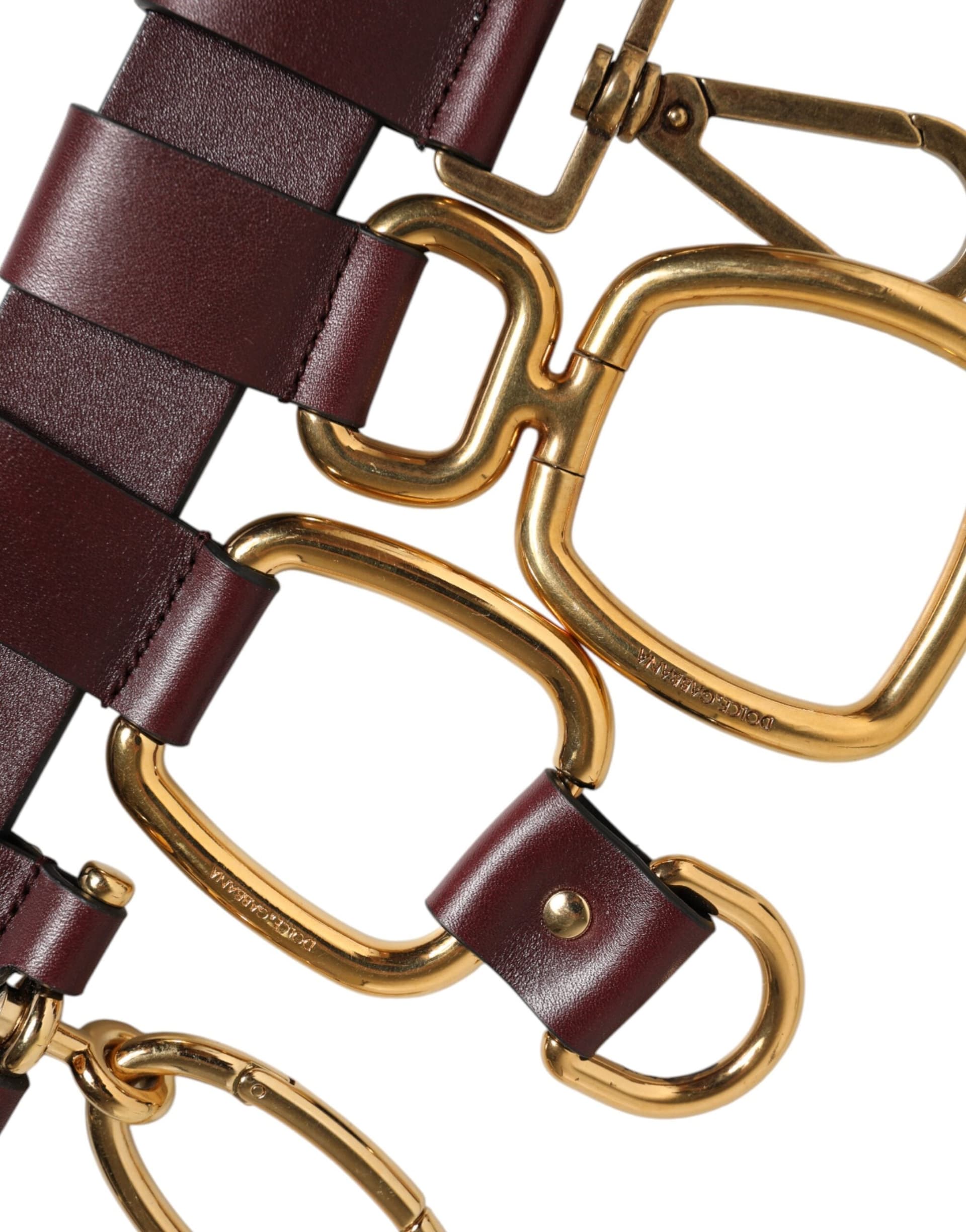 Dolce & Gabbana Brown Key Ring Clip Attachments Buckle Belt - 3