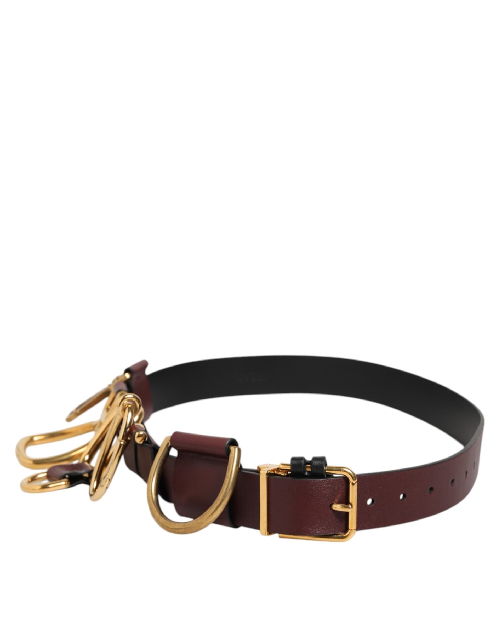Dolce & Gabbana Brown Key Ring Clip Attachments Buckle Belt - 5