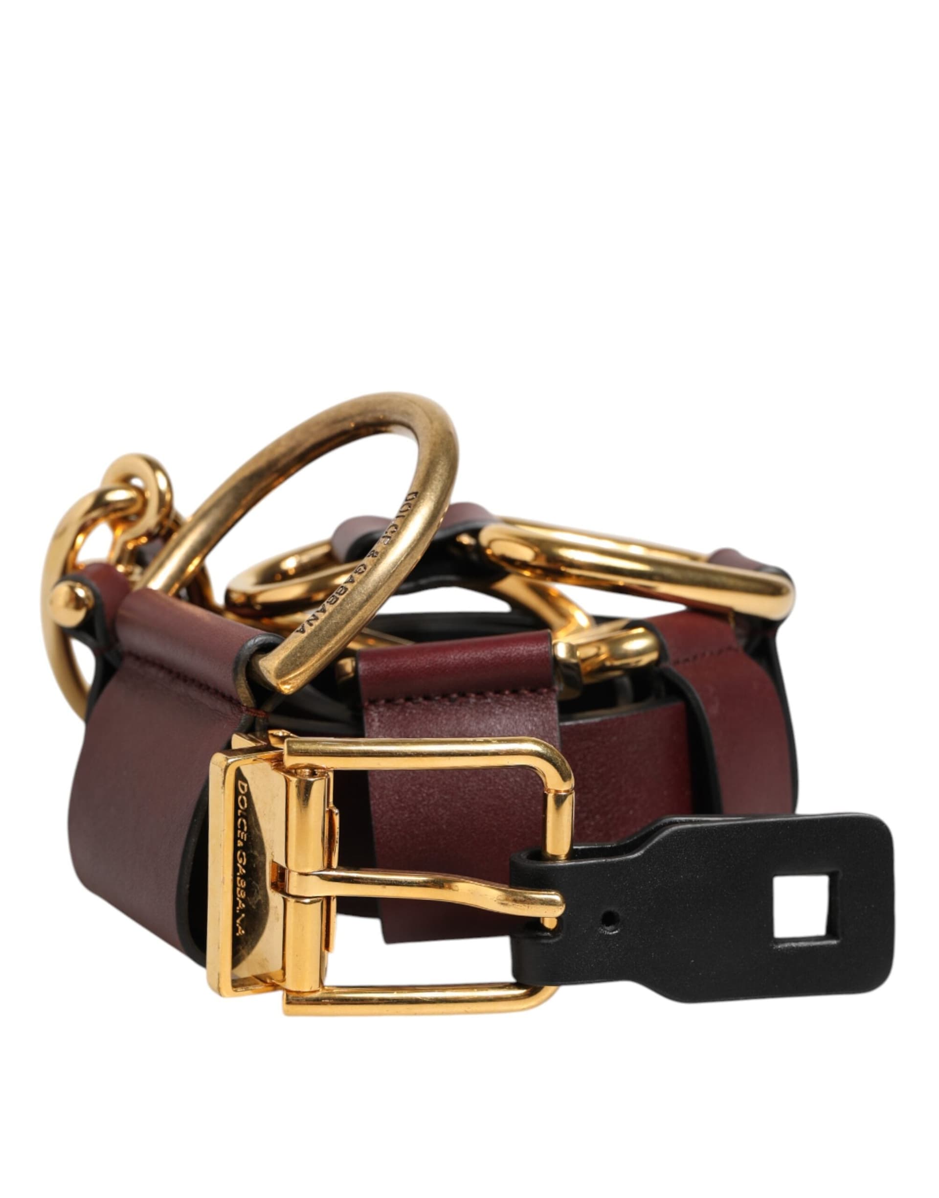 Dolce & Gabbana Brown Key Ring Clip Attachments Buckle Belt - 6