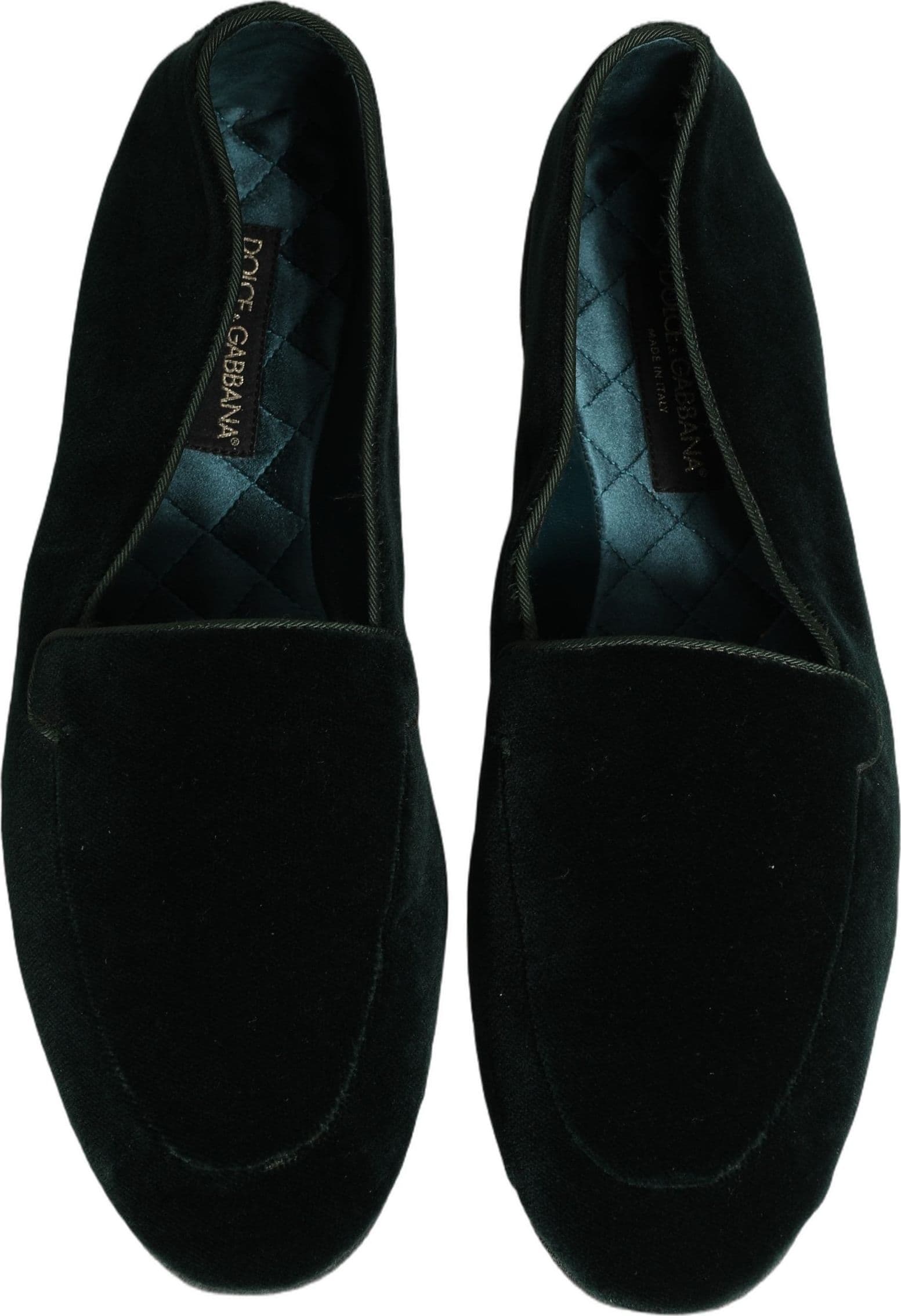 Dolce & Gabbana Green Velvet Slip On Men Flats Loafers Shoes - 3