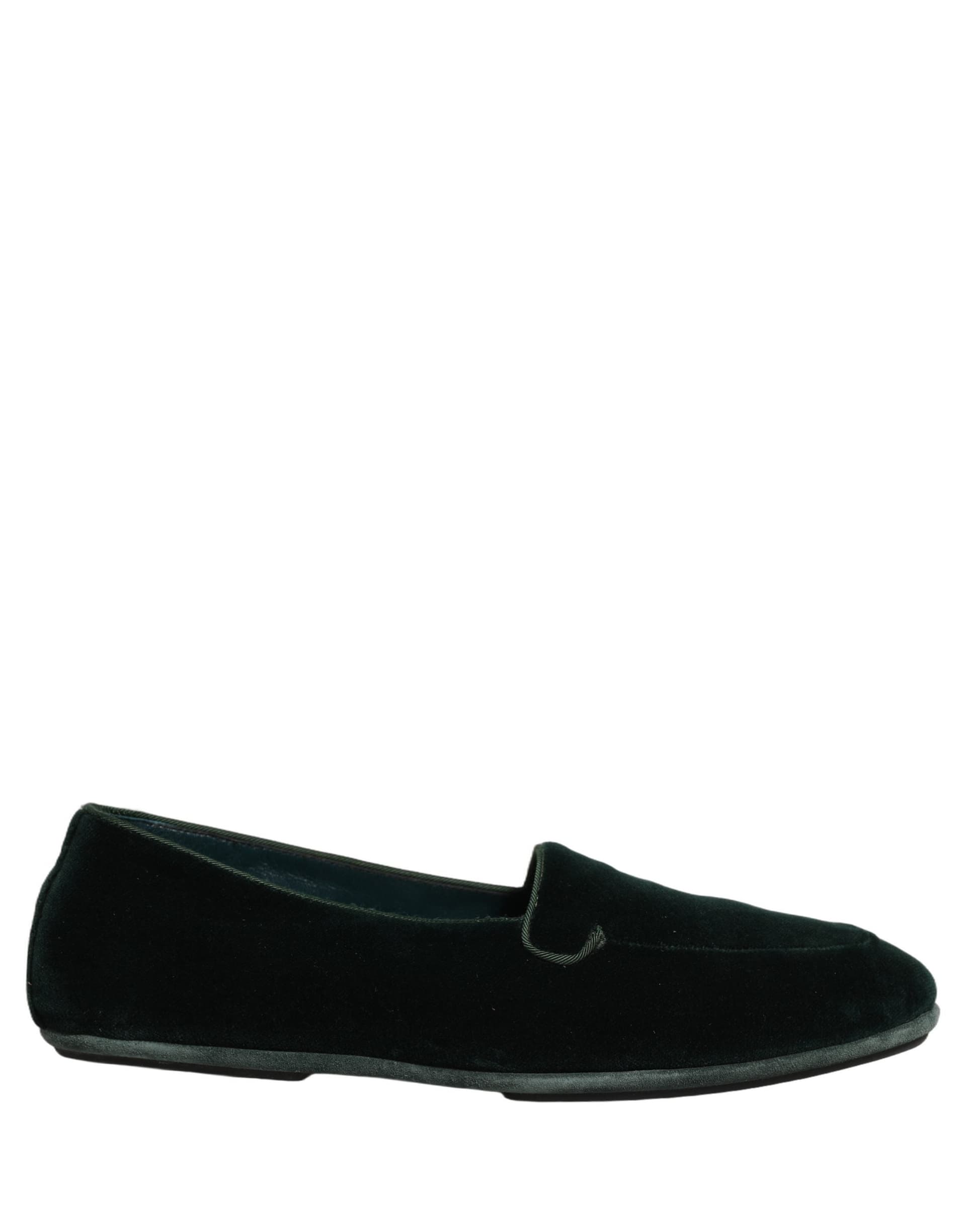 Dolce & Gabbana Green Velvet Slip On Men Flats Loafers Shoes - 7