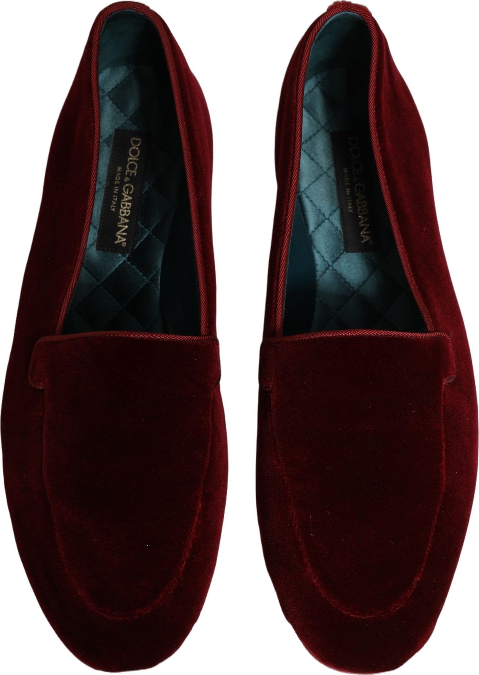 Dolce & Gabbana Maroon Velvet Slip On Men Flats Loafers Shoes - 3
