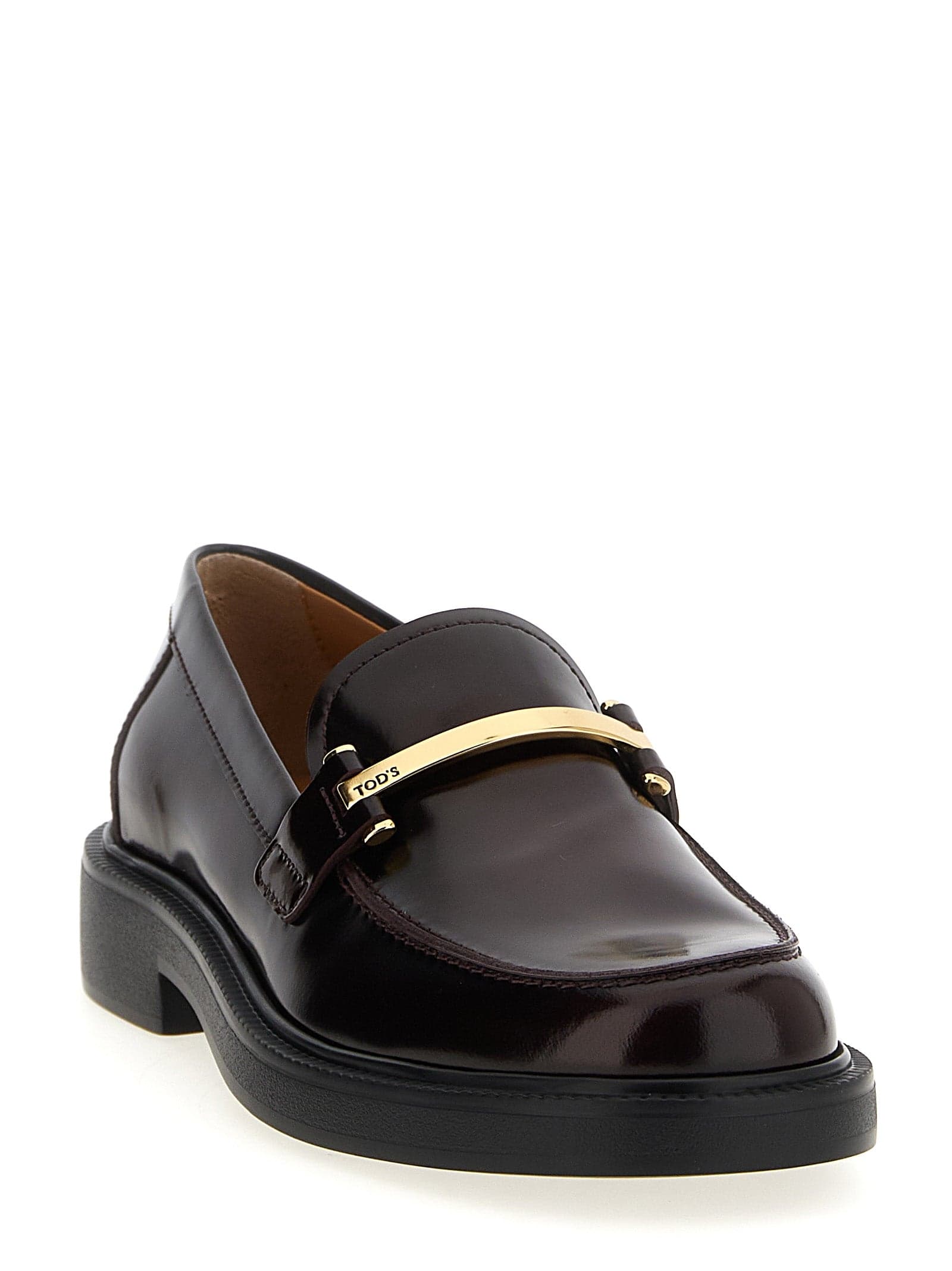 Tod's Bordeaux Calfskin Slip-On Loafers - 2
