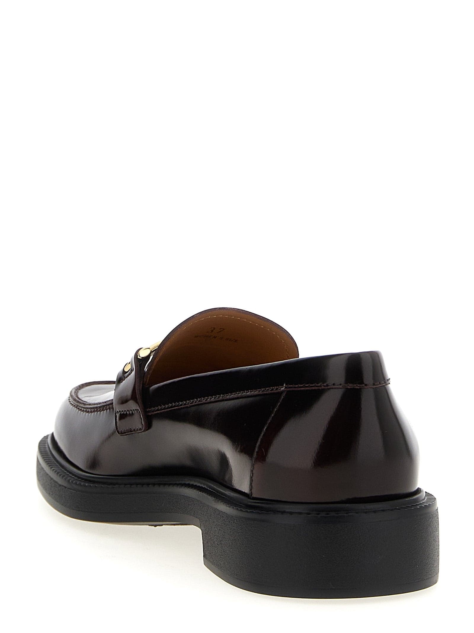 Tod's Bordeaux Calfskin Slip-On Loafers - 3