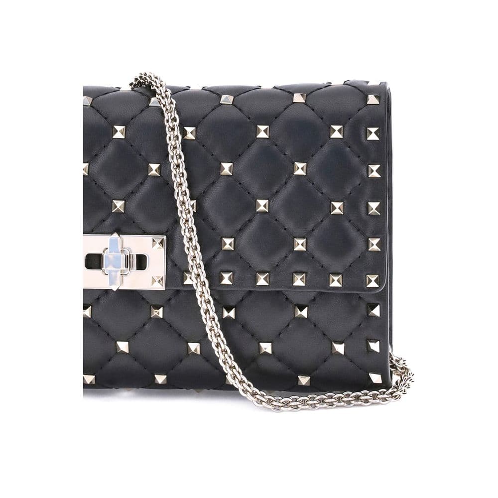 Valentino Garavani Black Calf Leather Bos Taurus Shoulder Bag - 4