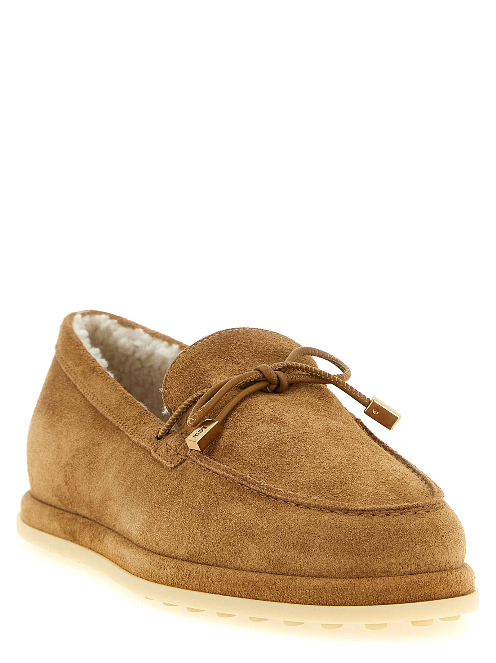 Tod's Beige Calfskin Slip-On Loafers - 2