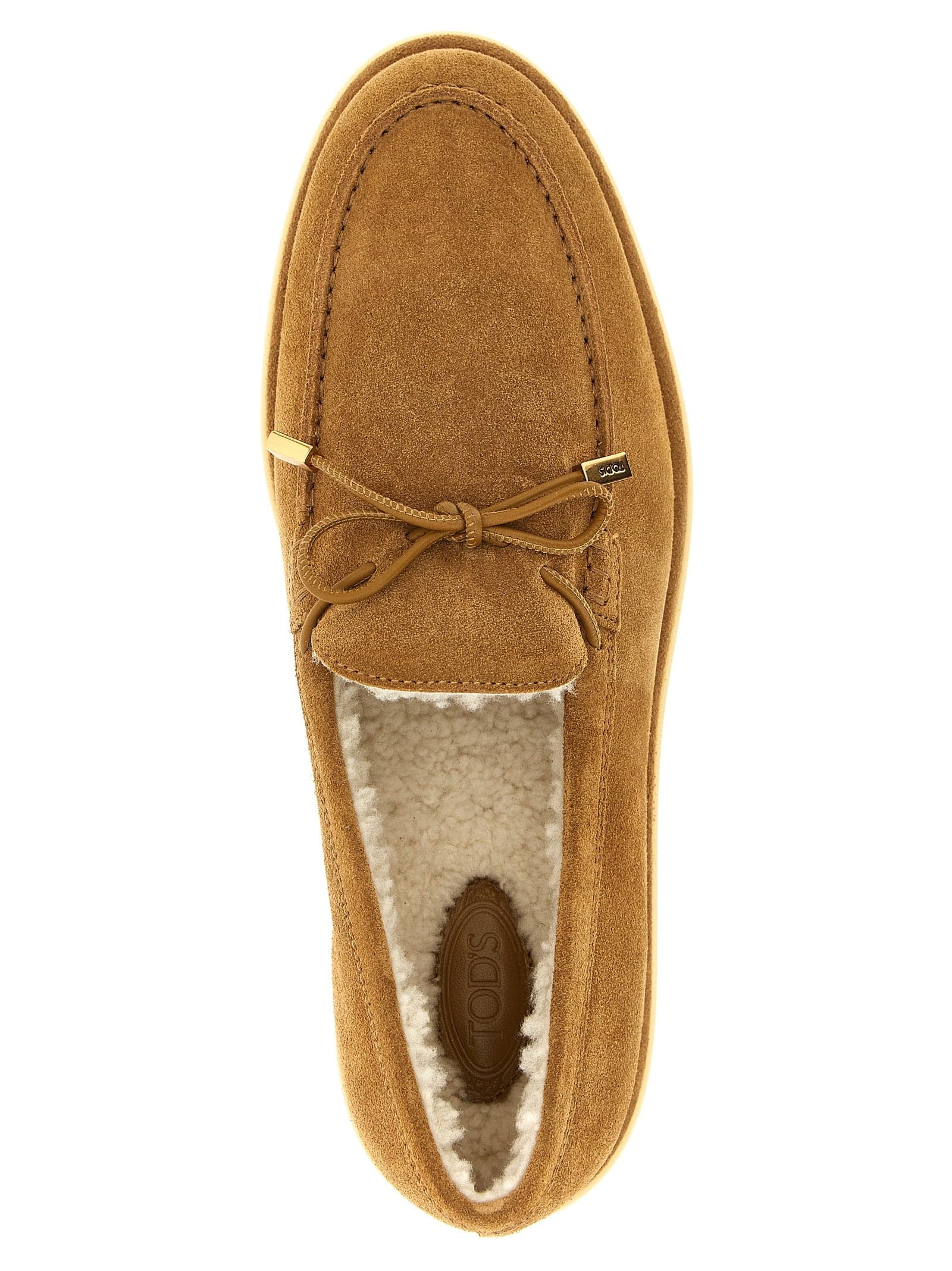 Tod's Beige Calfskin Slip-On Loafers - 4