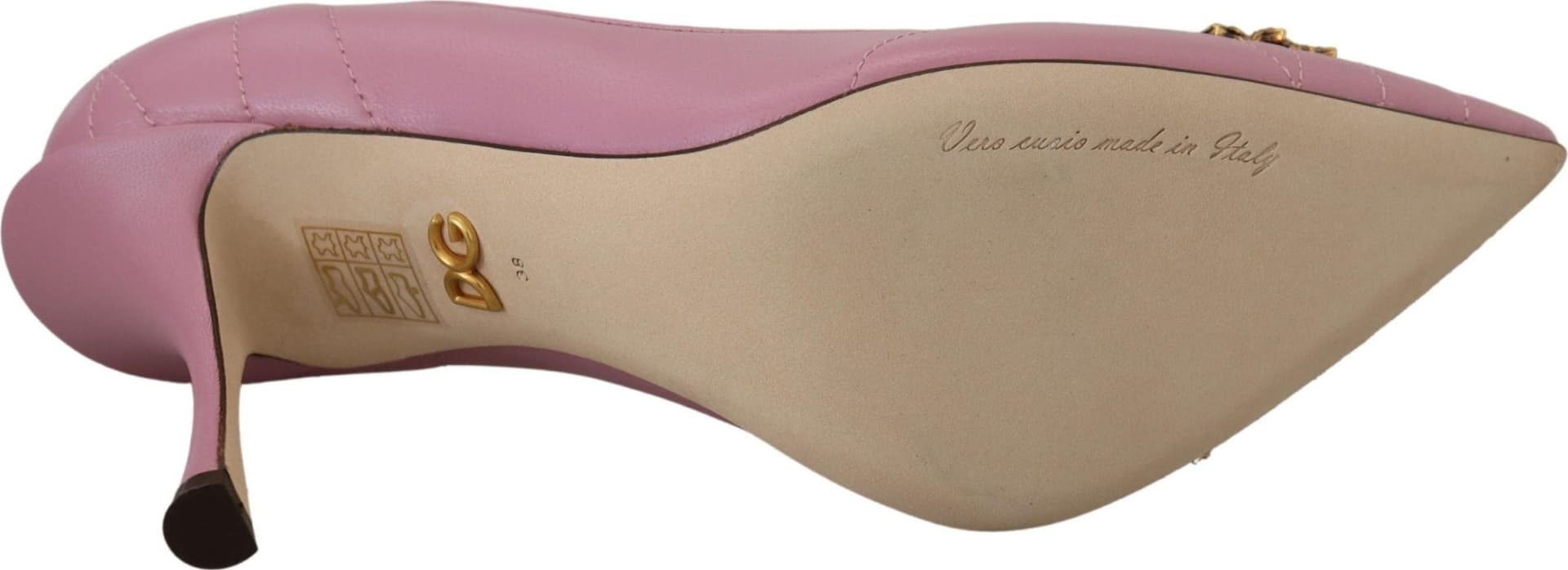 Dolce & Gabbana Pink Leather Heart DEVOTION Heels Pumps Shoes - 5