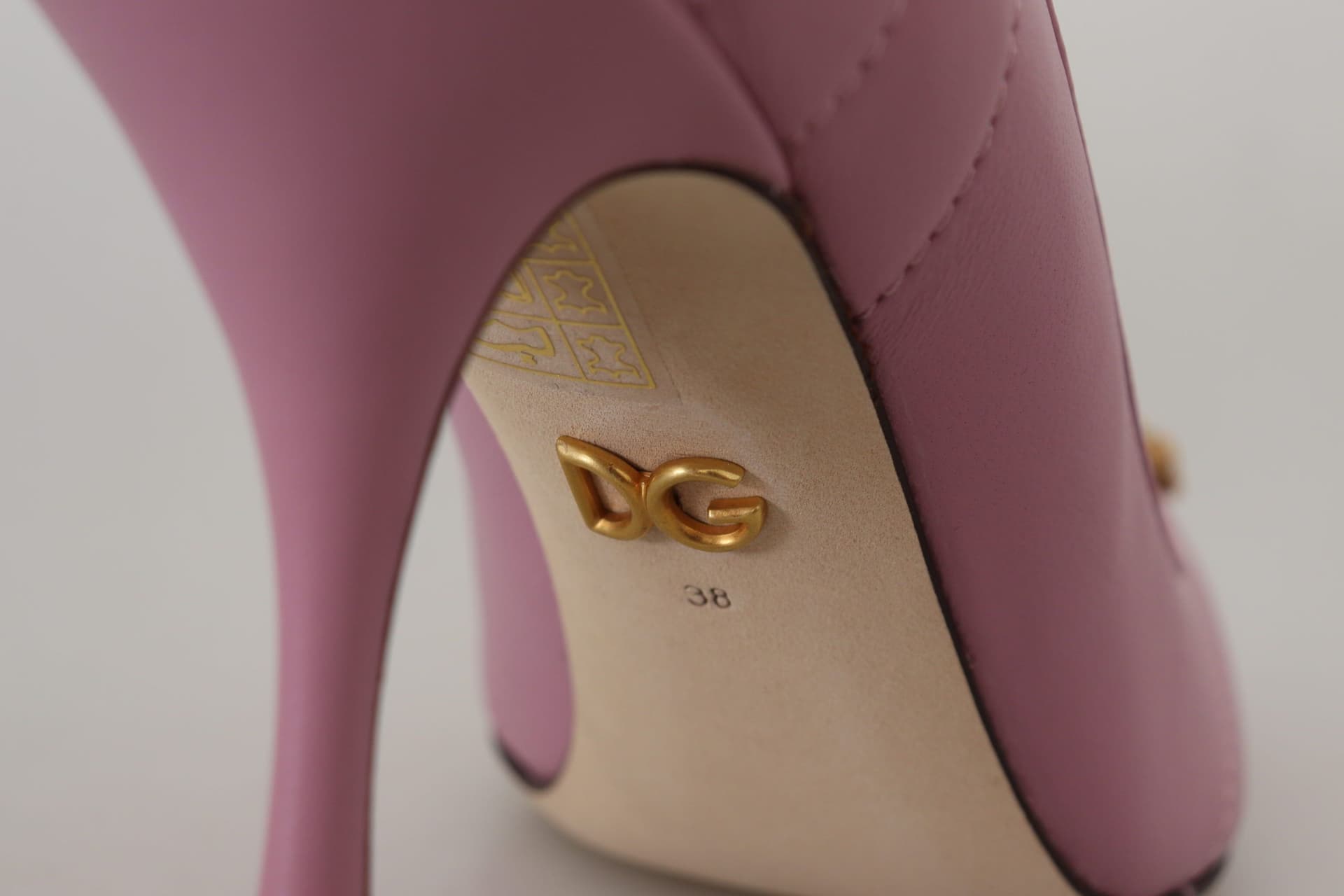 Dolce & Gabbana Pink Leather Heart DEVOTION Heels Pumps Shoes - 8