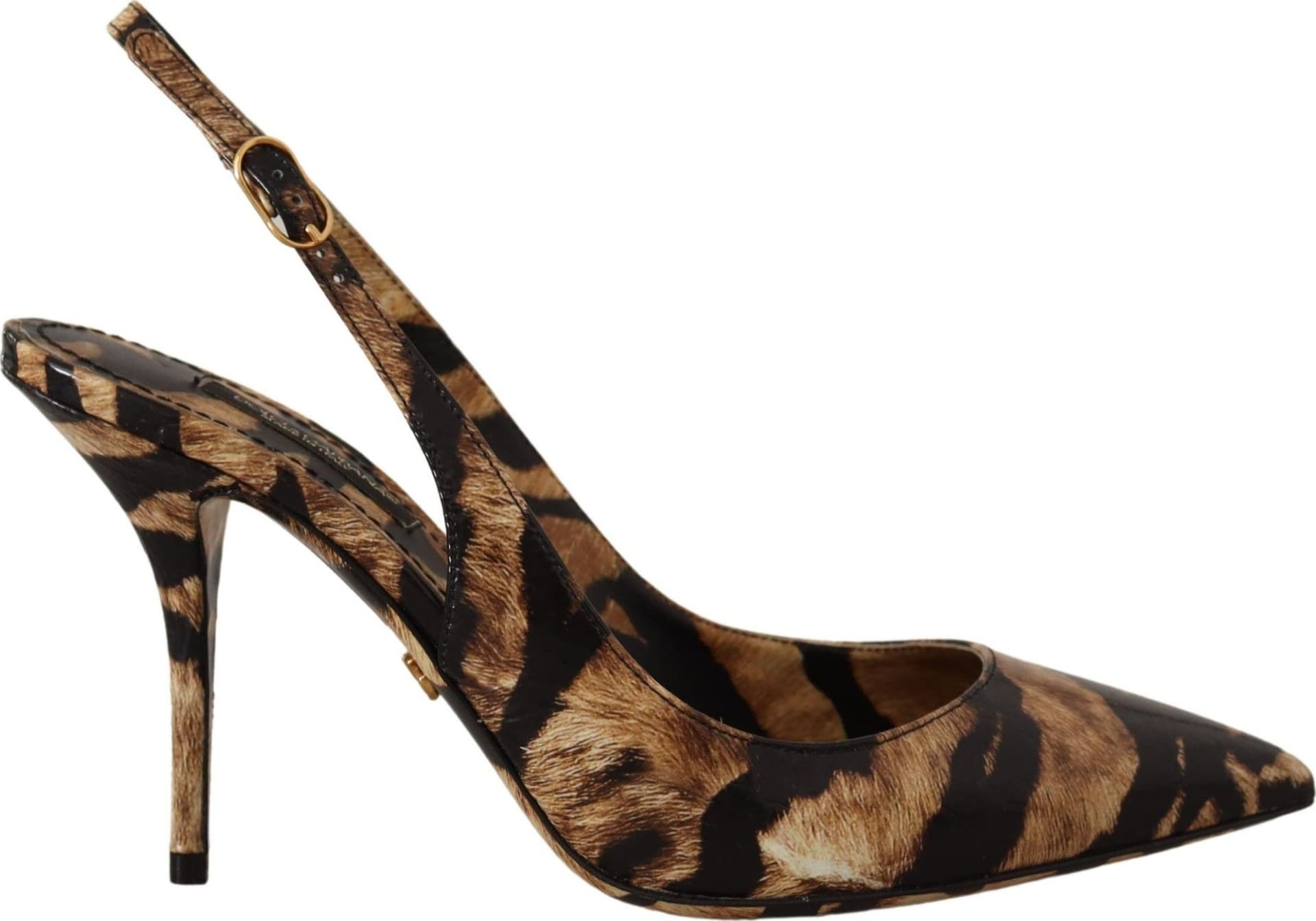 Dolce & Gabbana Brown Slingbacks Leather Tiger Shoes - 4