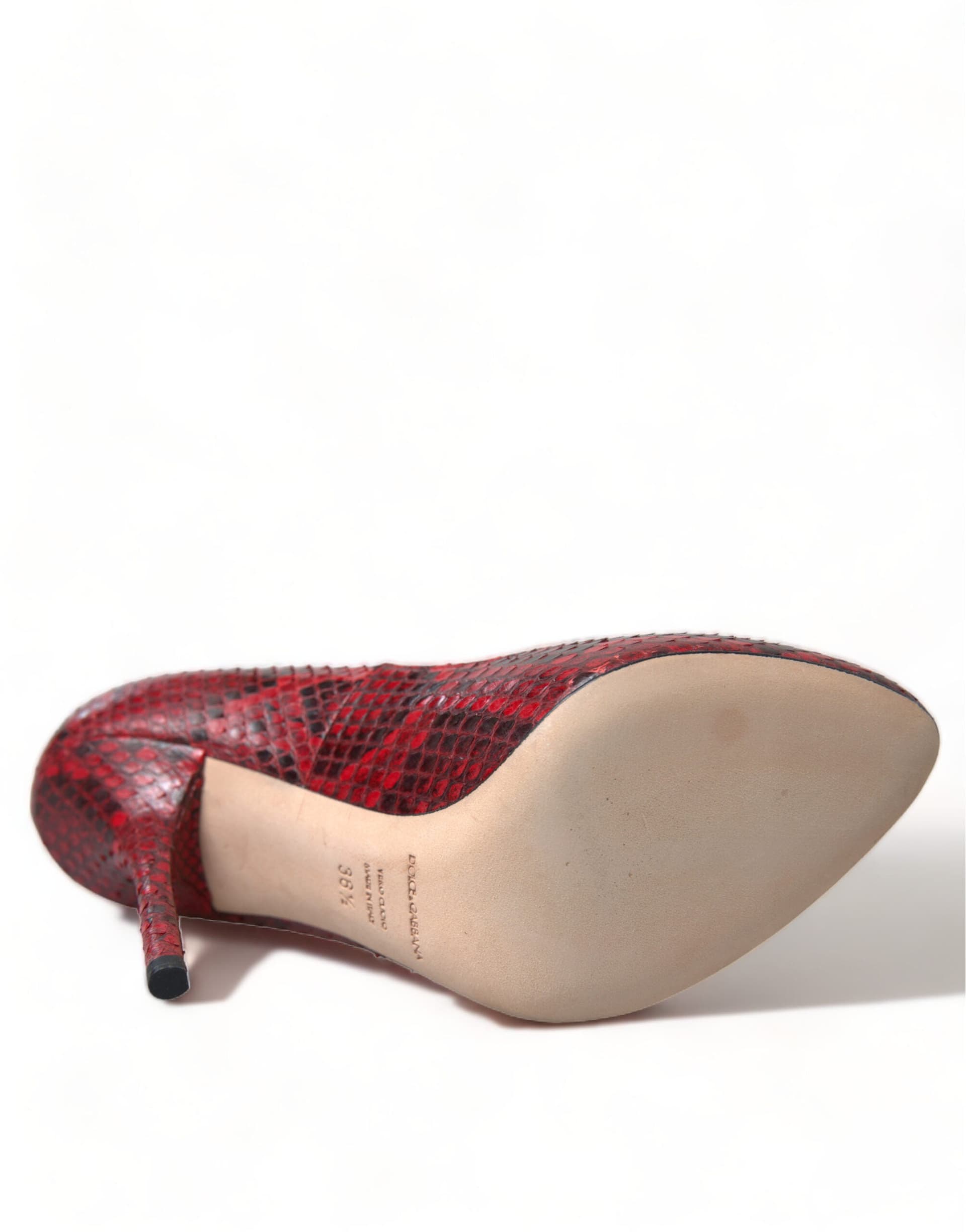 Dolce & Gabbana Red Ayers Leather Lace Socks Pumps Shoes - 6